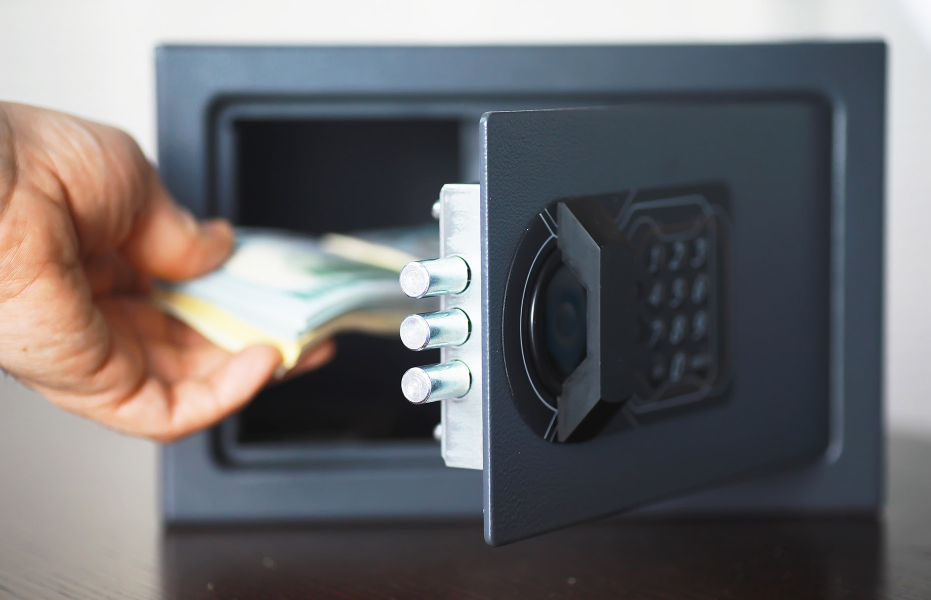 Safe in hotel room (Image: alexkich/Shutterstock)