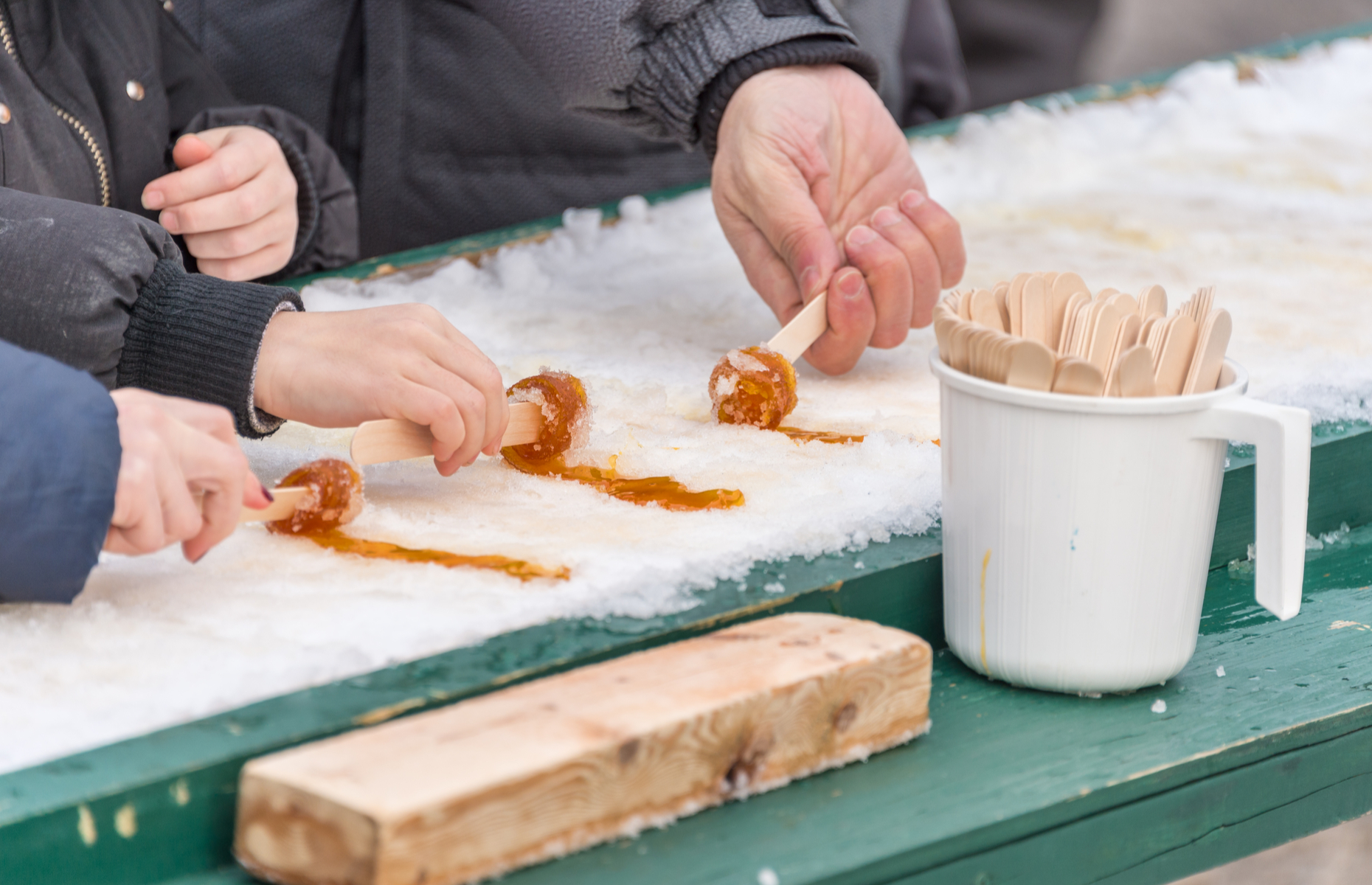 Maple taffy on snow (Image: Marc Bruxelle/Shutterstock)