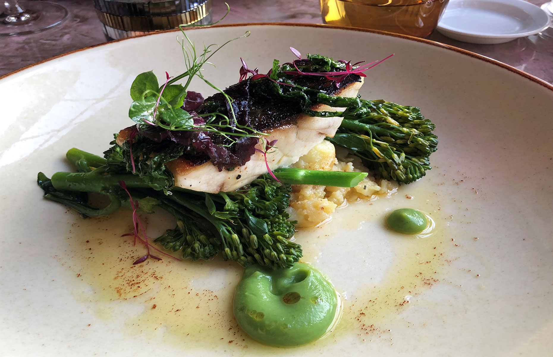 Stonebass with broccoli and potatoes (Image: Daisy Meager)