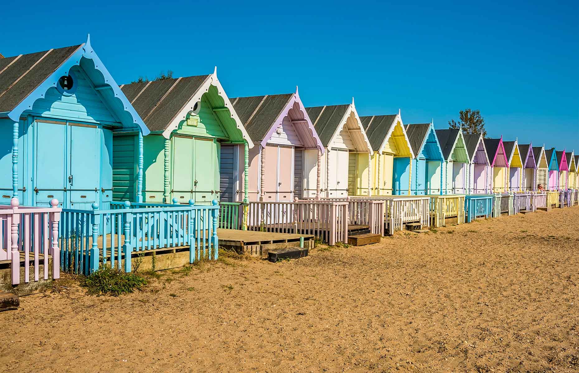 West Mersea beach huts (Image: Nicola Pulham/Shutterstock)
