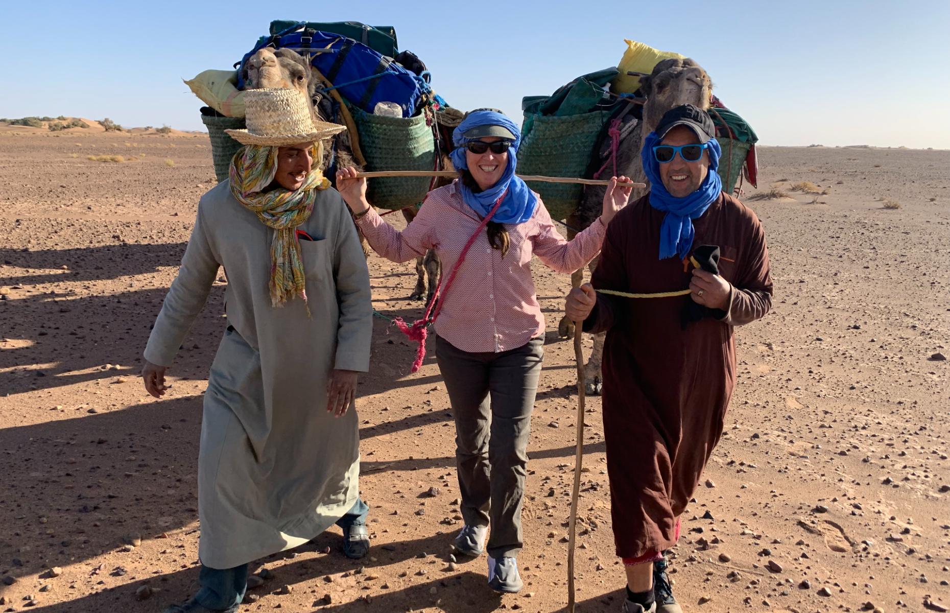 Alice on a trek with two Moroccan guides (Image courtesy Alice Morrison)