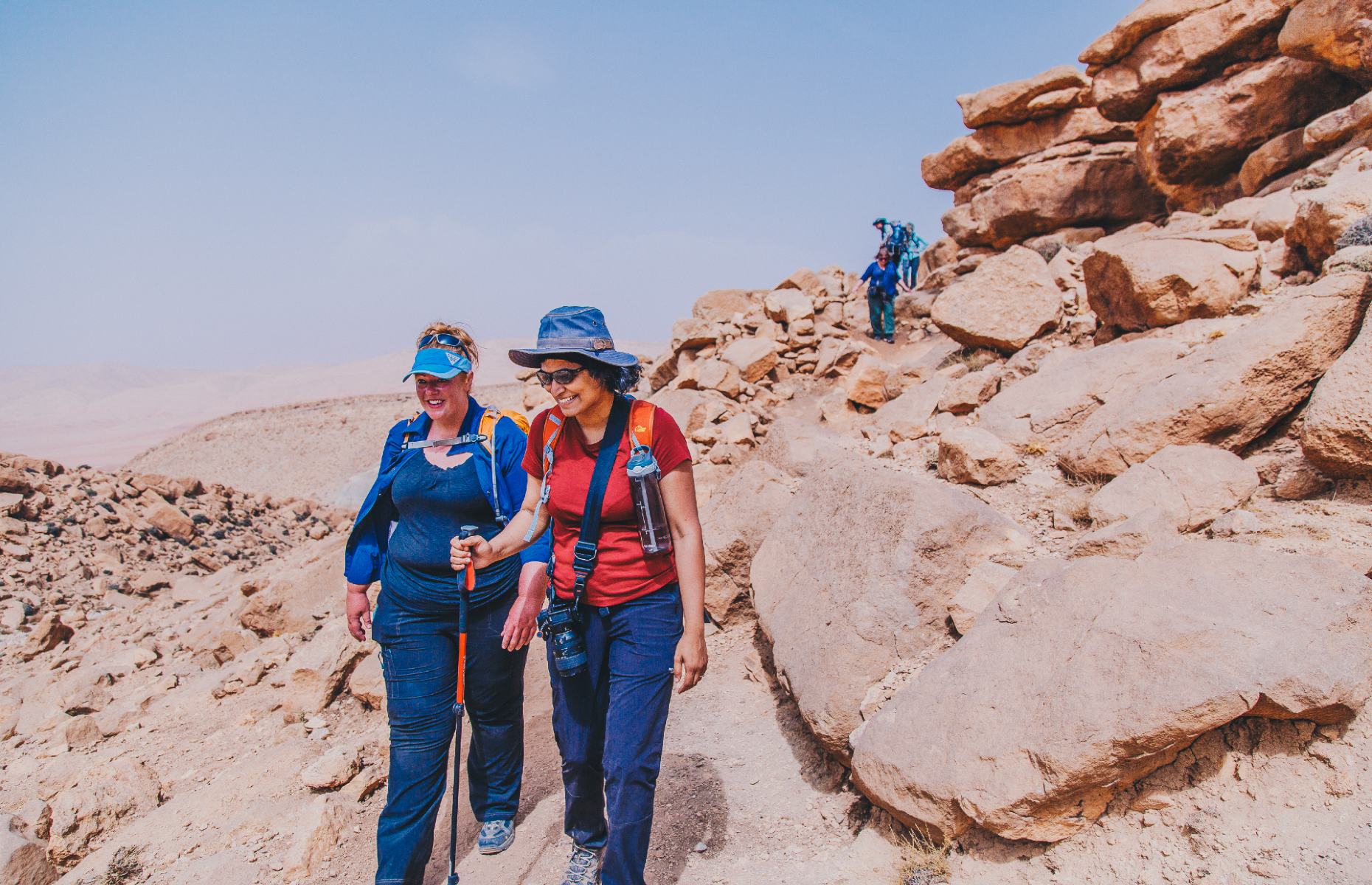Women hiking in the Atlas Mountains of Morocco (Image courtesy Intrepid Travel)