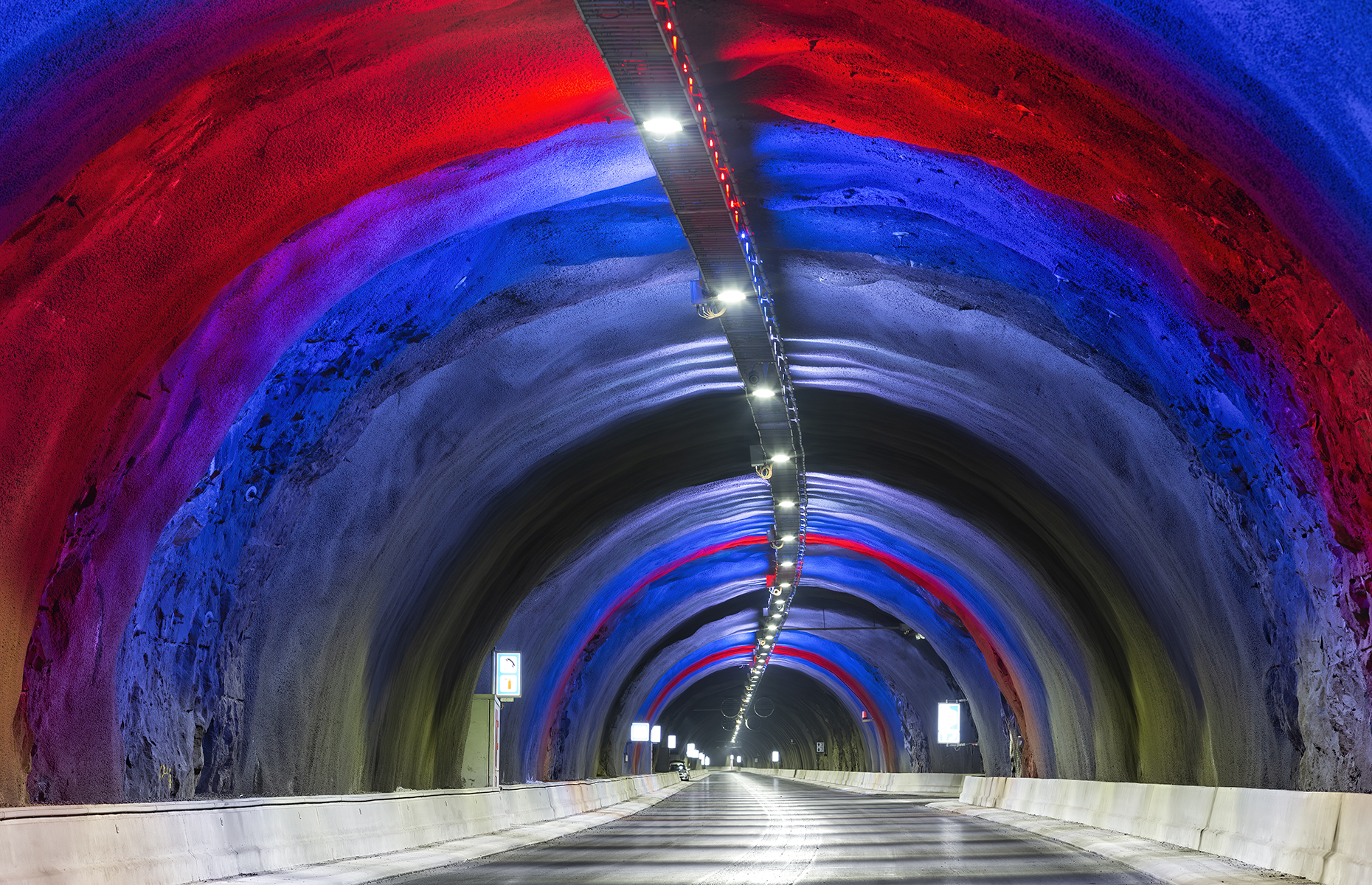 Art tunnel in Faroe Islands. (Image: Oliver Frederiksen/Faroephoto.com/Visit Faroe Islands)