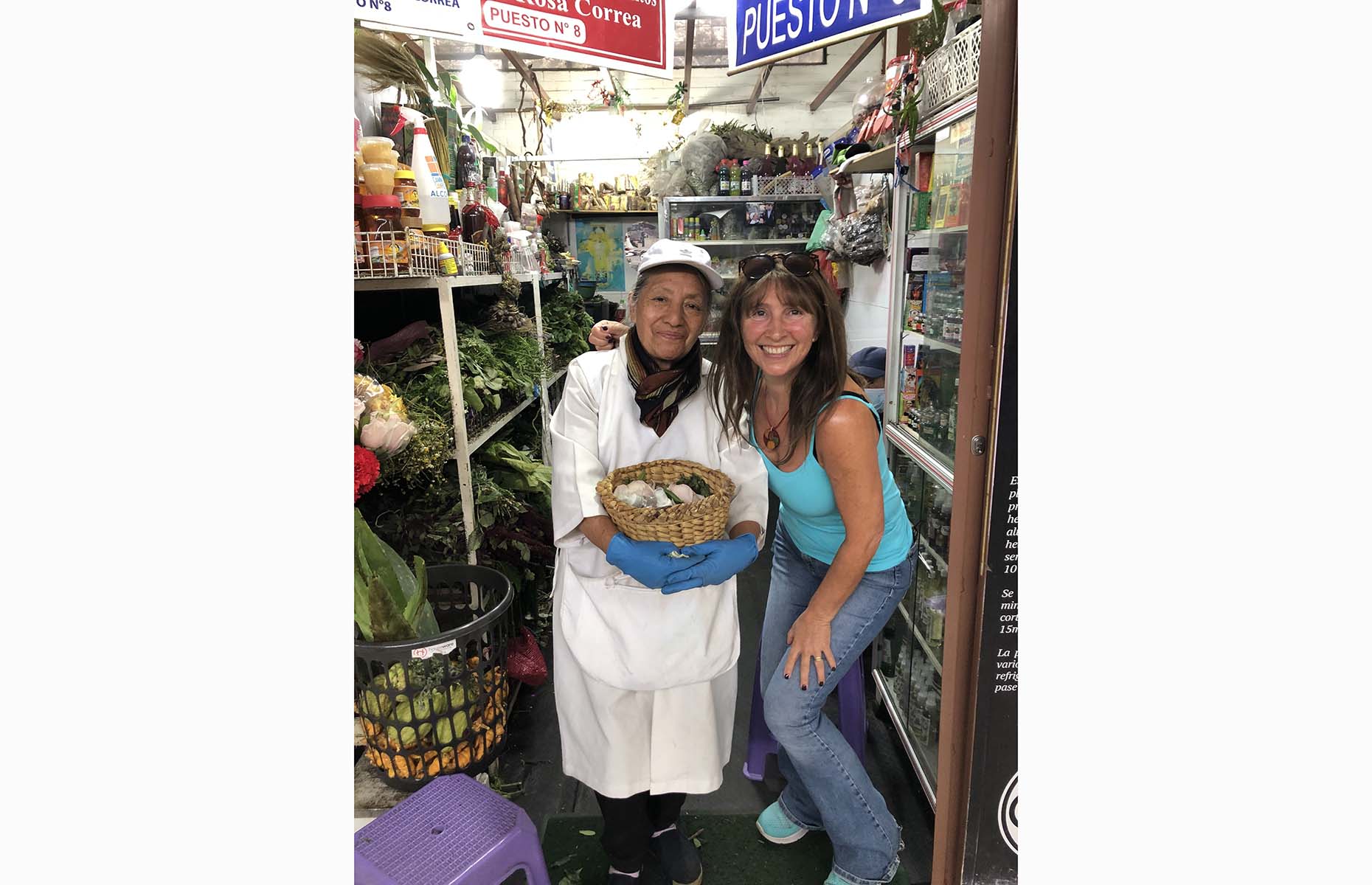 Jo Kessel with a shaman in Quito, Ecuador