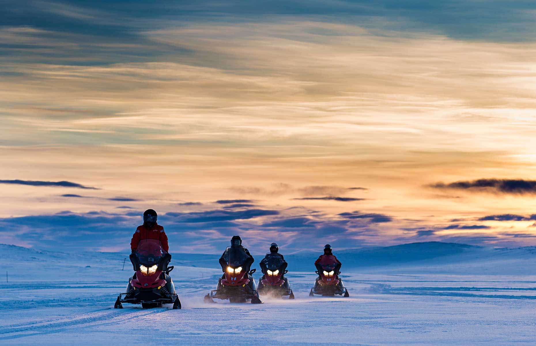 Snowmobiling under the Polar Sky excursion with Havila Voyages (Image: Ørjan Bertelsen/Havila Voyages)