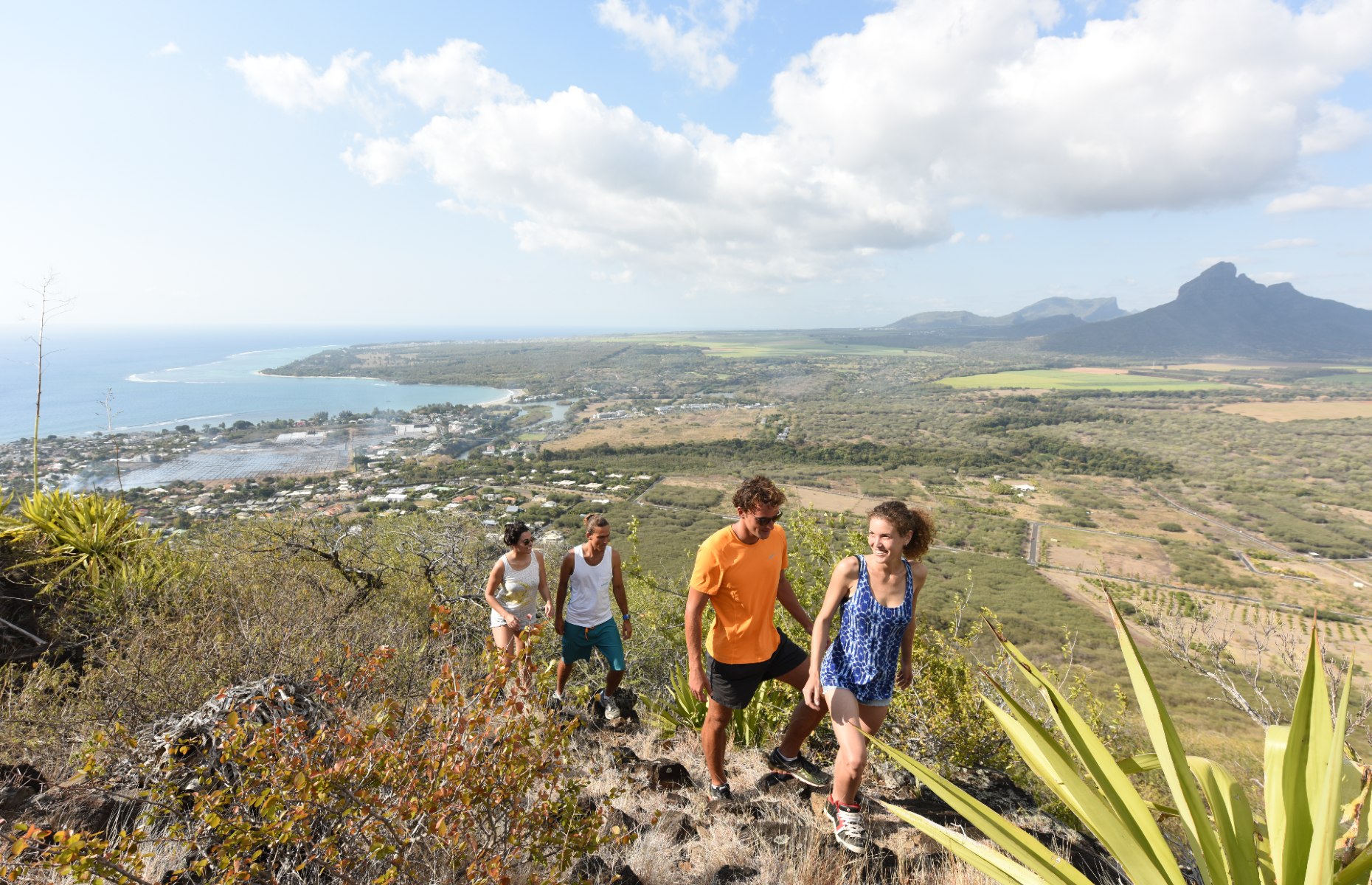 Hiking up a mountain in Mauritius. Photo: Veranda Resorts