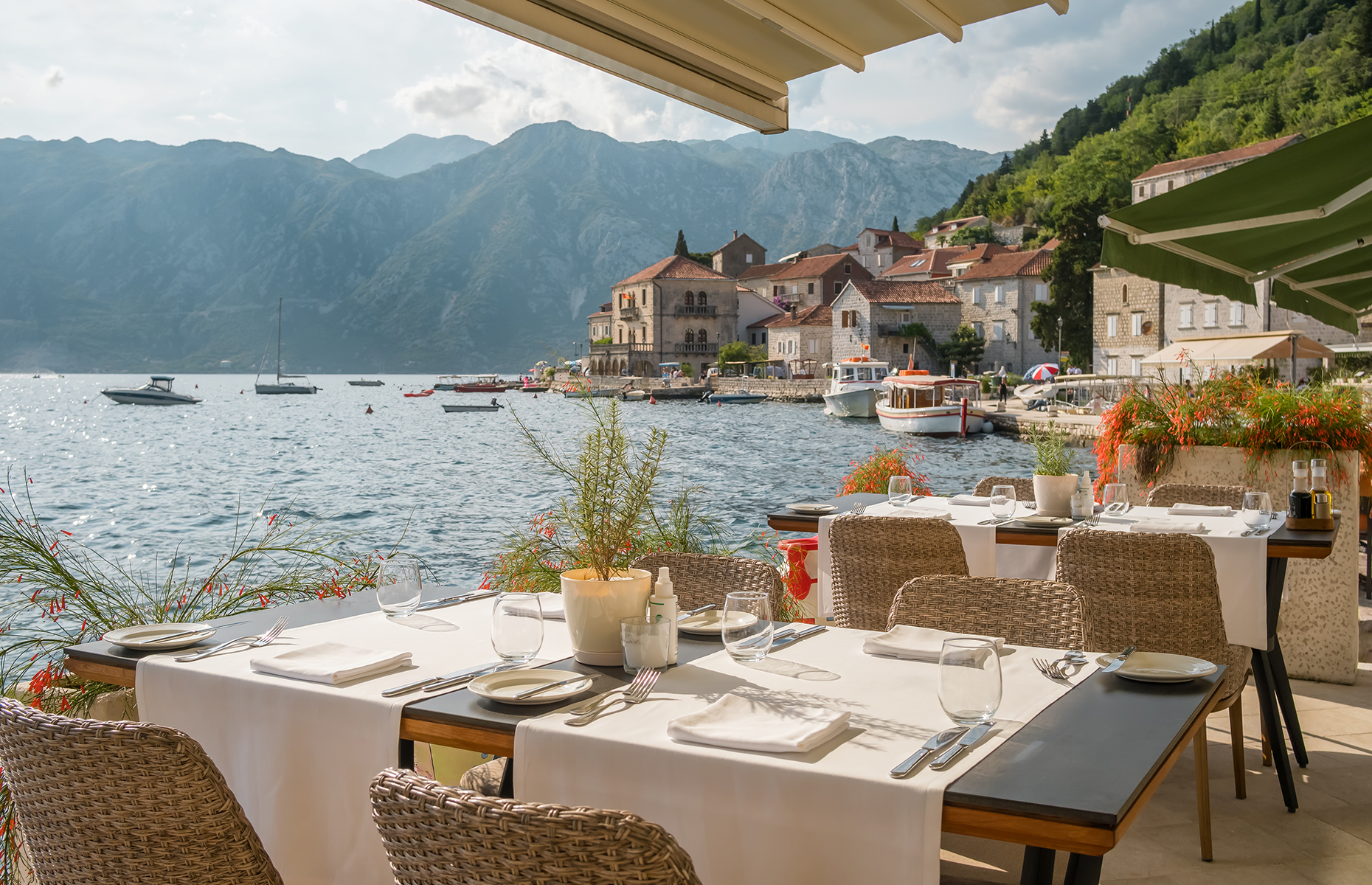 Restaurant at Bay of Kotor, Montenegro. (Image: Mazur Travel/Shutterstock)