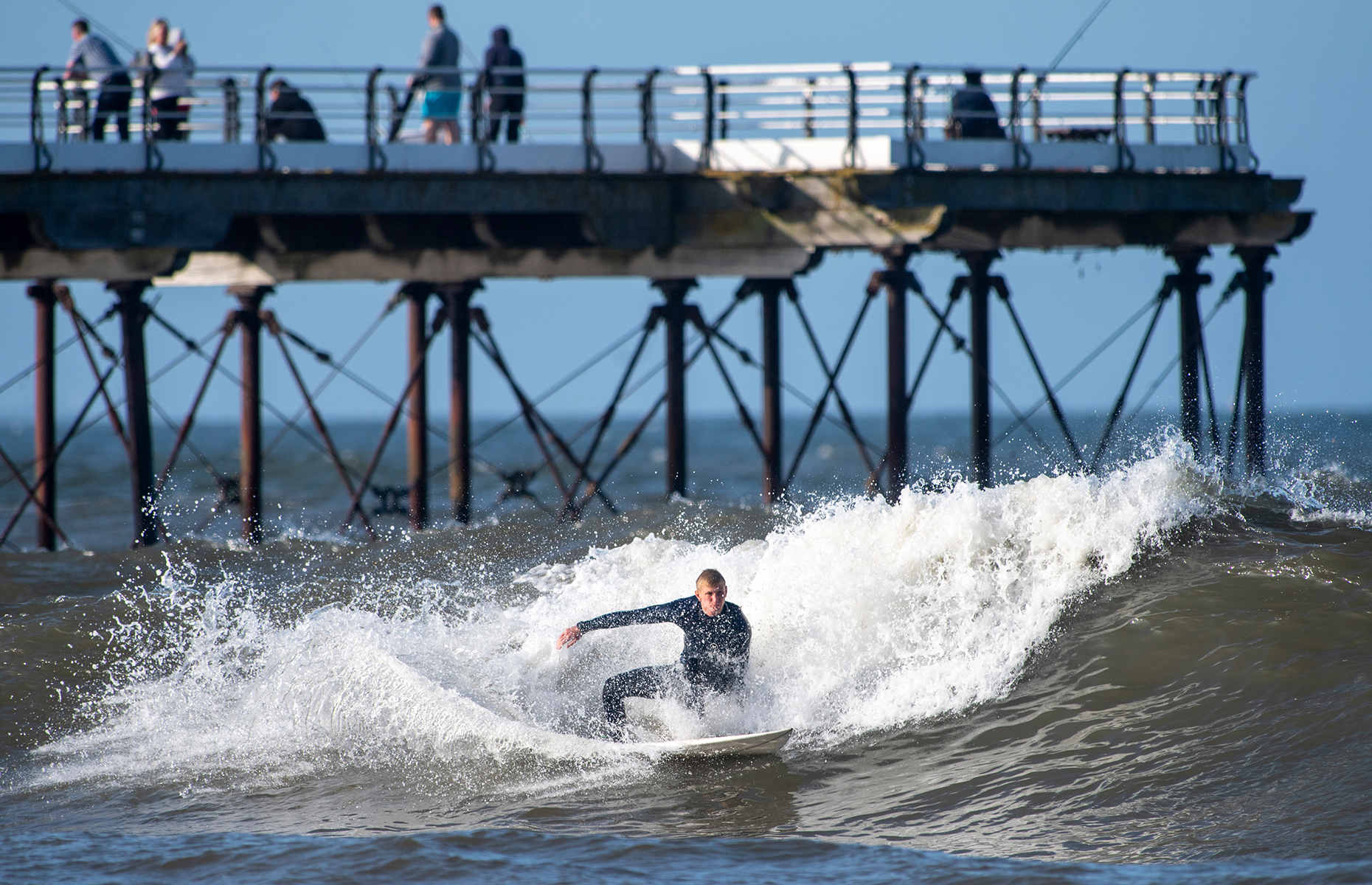 Surfing at Saltburn-by-the-Sea, England. (Image: JordanCrosby/Shutterstock)