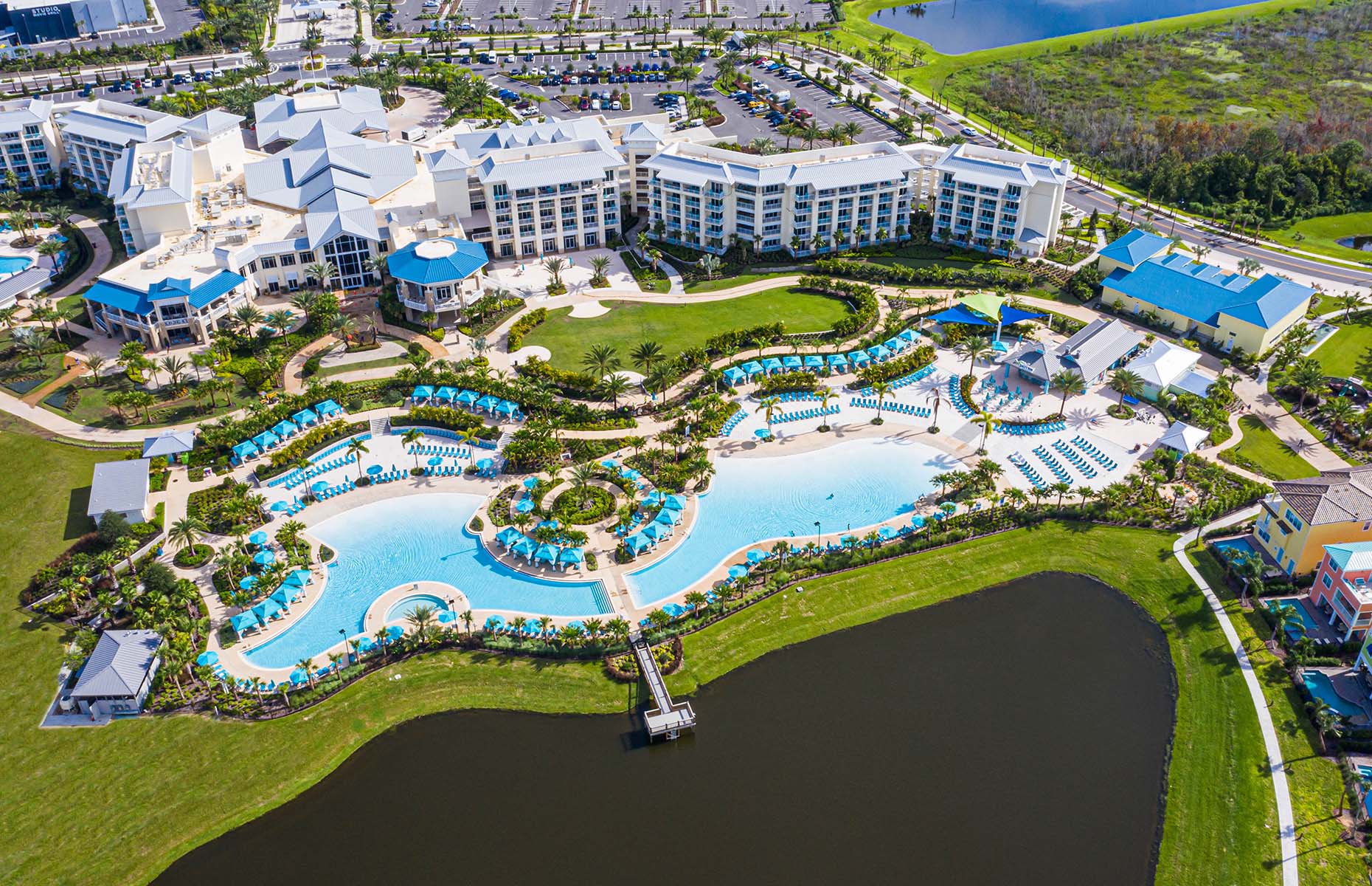 Aerial view of Margaritaville Resort Orlando (Image: Courtesy of Margaritaville Resort Orlando)