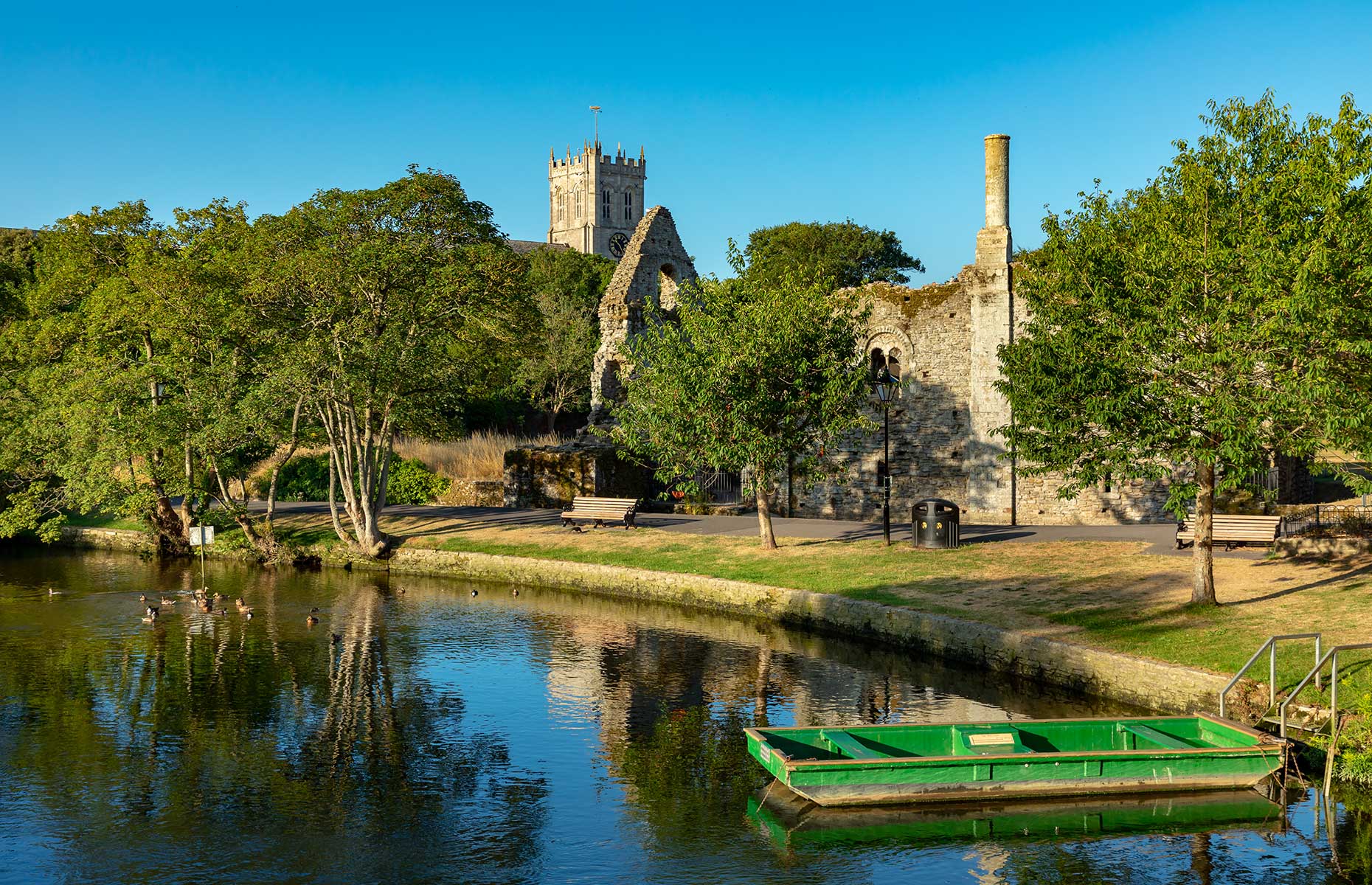 Christchurch Priory and surrounding ruins in Dorset (Image credit: Adrian Baker/Shutterstock)