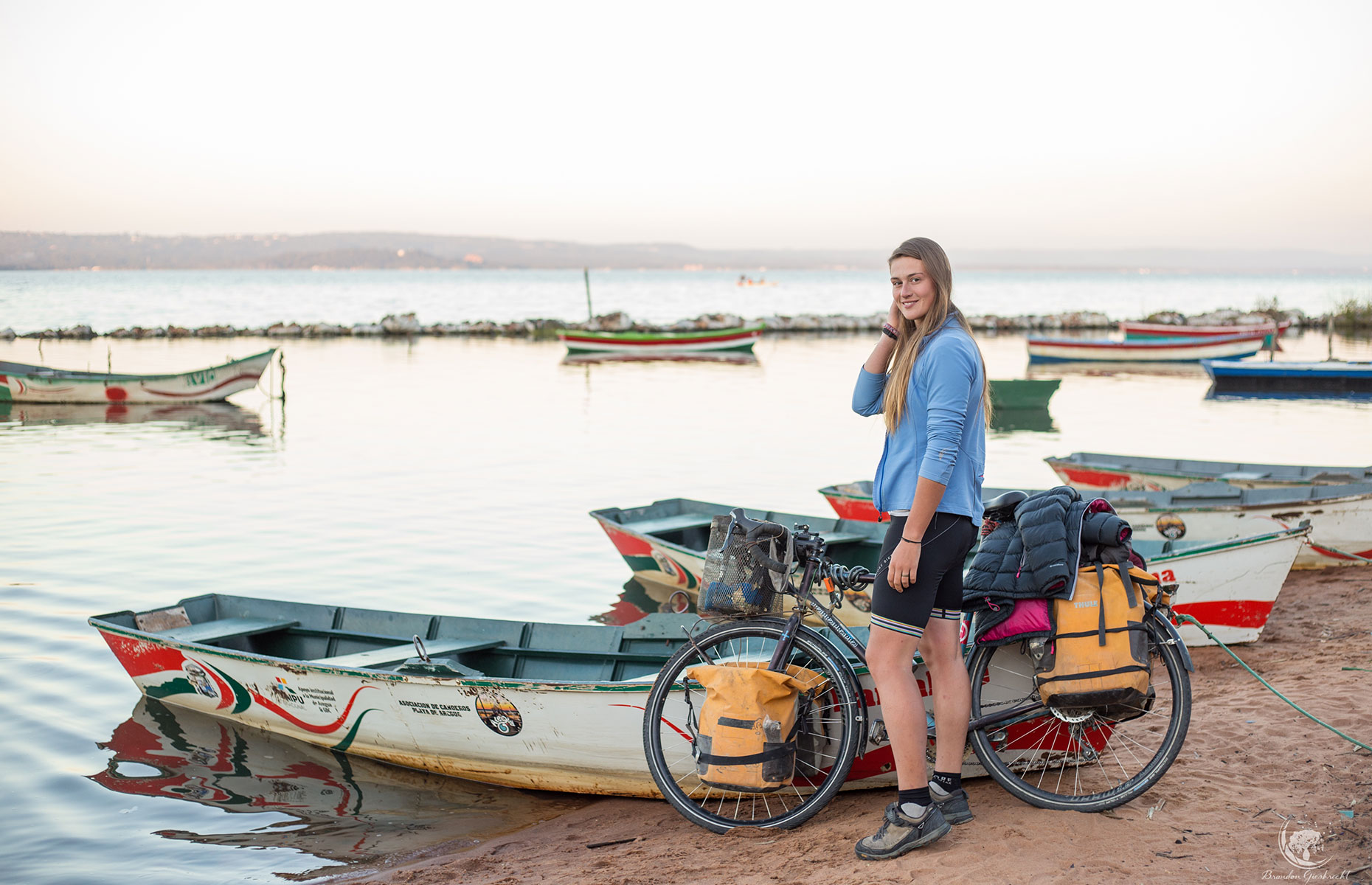 Laura Bingham cycling through South America (Image: Copyright Brandon Giesbrecht)