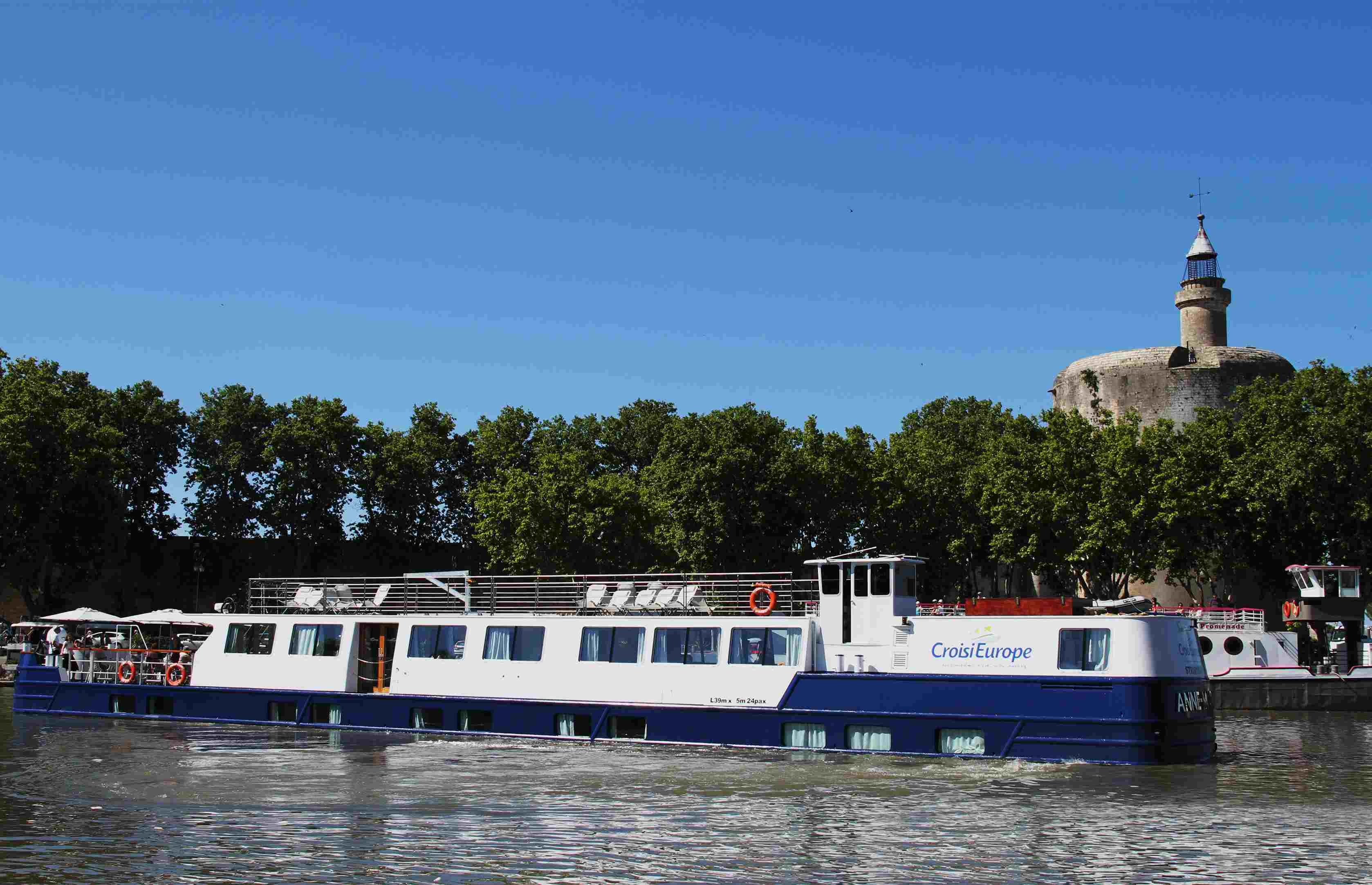 CroisiEurope Anne-Marie barge moored at Aigues-Mortes