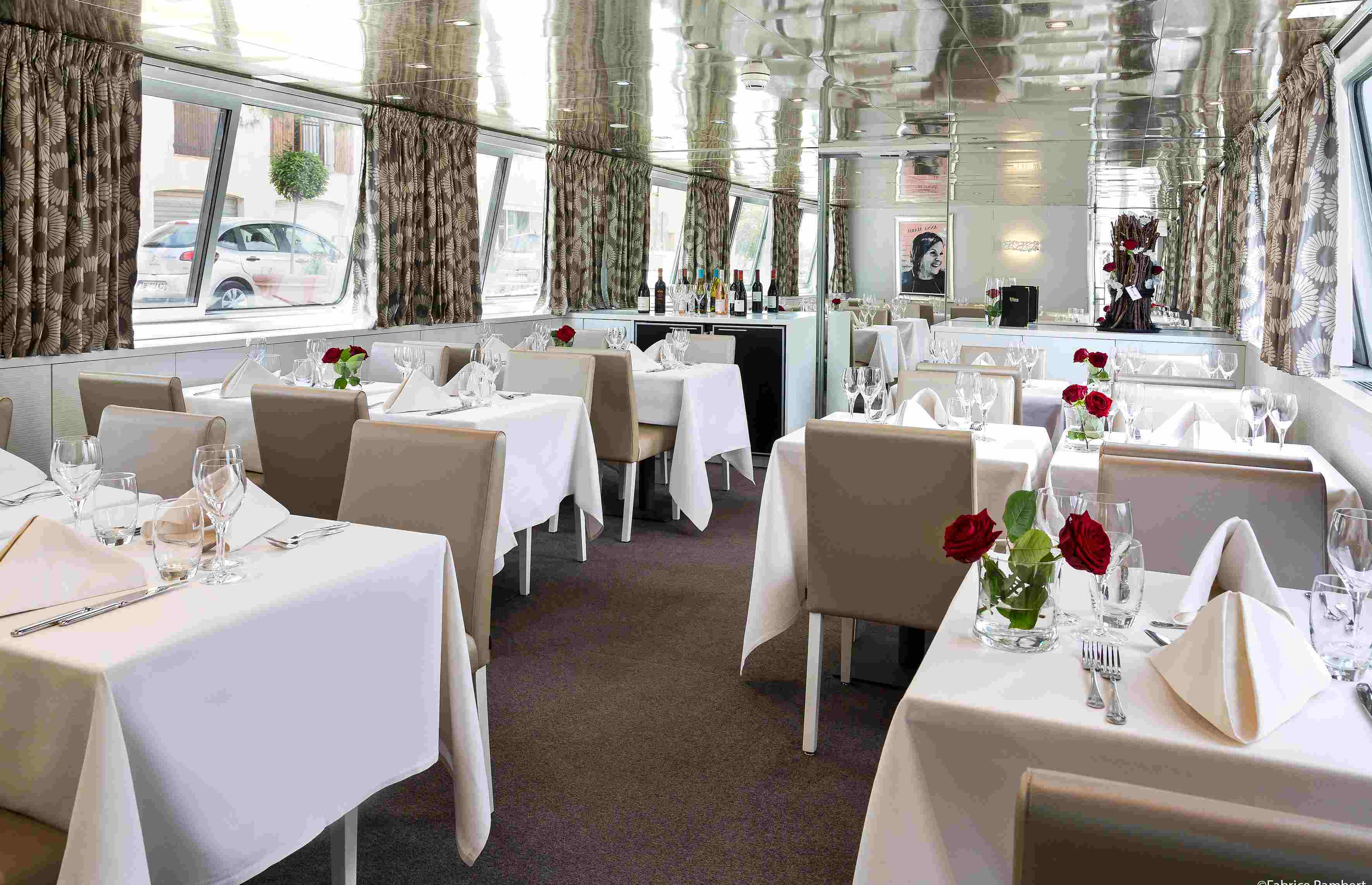 Restaurant area onboard CroisiEurope barge (Image: Fabrice Rambert/Courtesy of CroisiEurope)