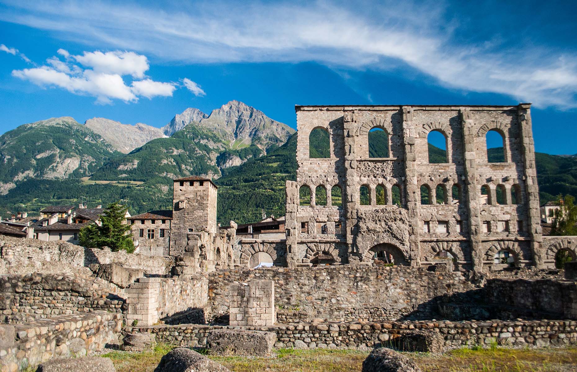 Aosta town Roman ruins (Image: Alxcrs/Shutterstock)