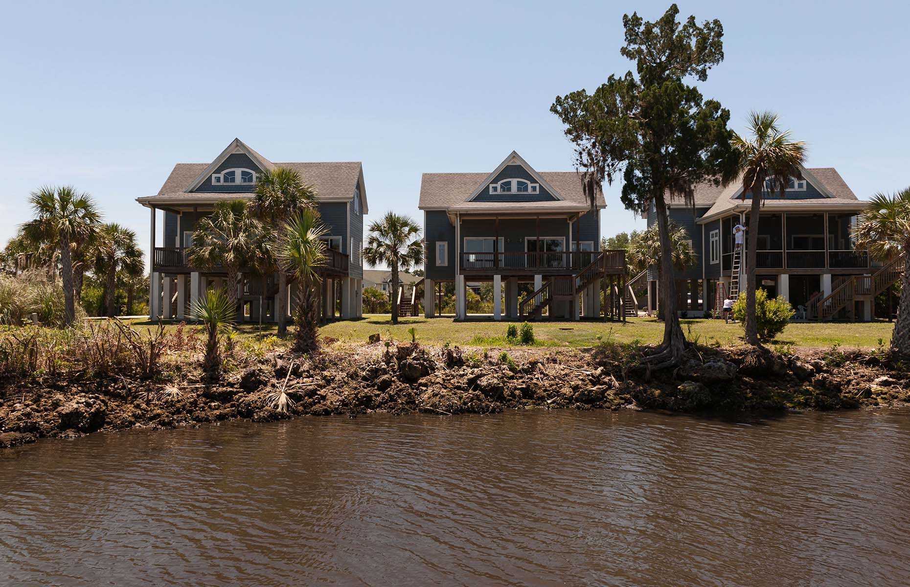 Florida Pasco County Sport's Coast stilt houses (Image: Stephen Vincent/Alamy Stock Photo)