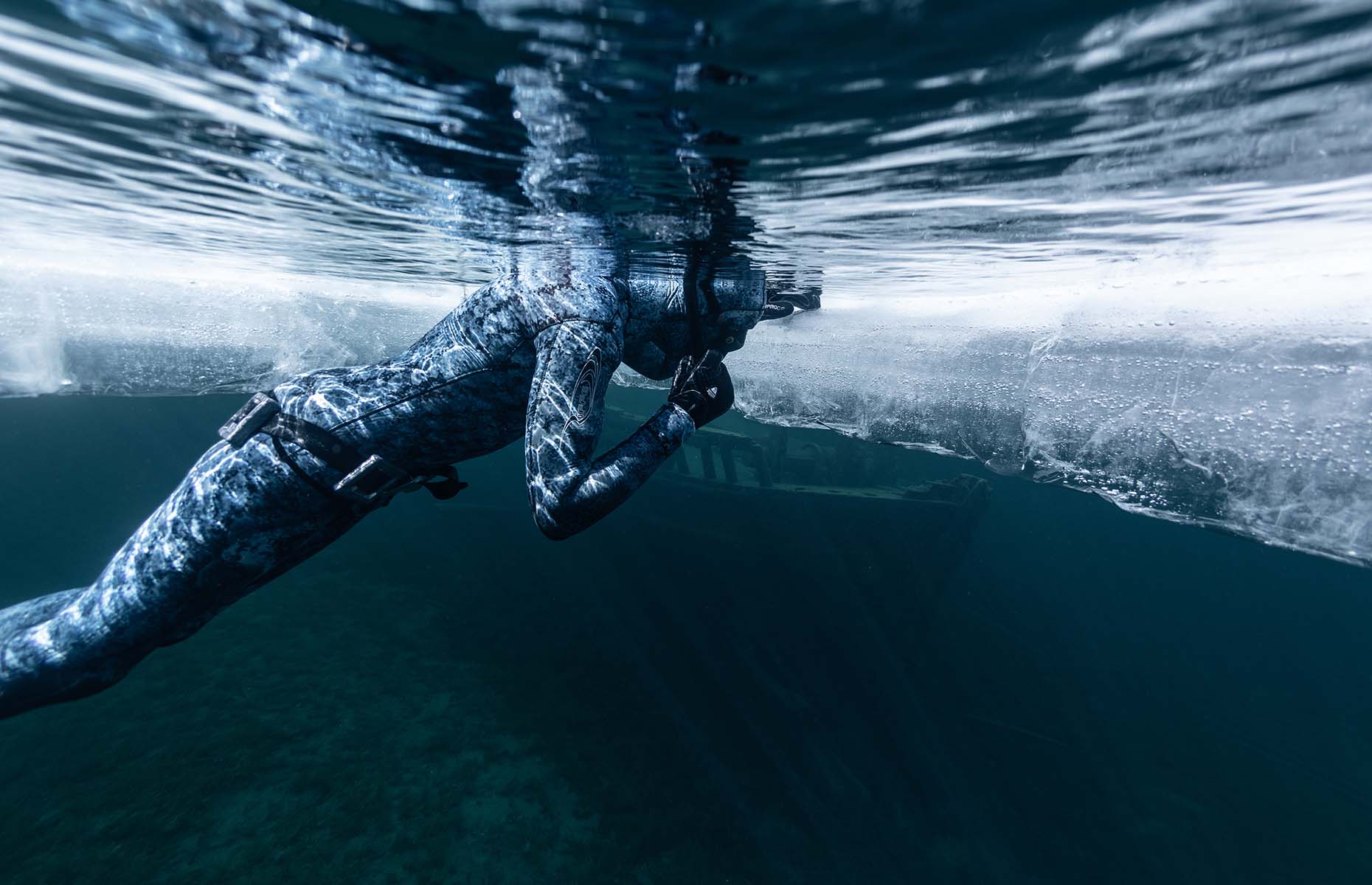 Shipwreck in Lake Huron (Image: © Geoff Coombs. Originally published alongside Change in a Single Breath by Lilly Ryzebol with Andrew Ryzebol in Sidetracked magazine.)