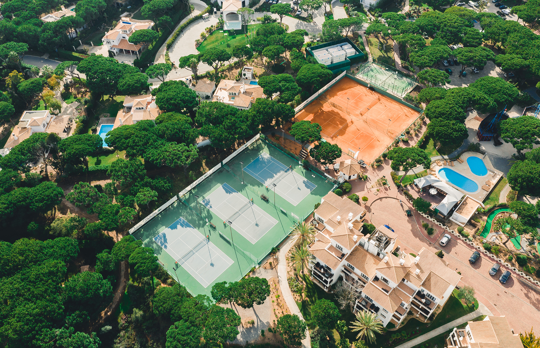 Aerial view of Pine Cliffs Resort, The Algarve. (Image: Courtesy of Pine Cliffs Resort)