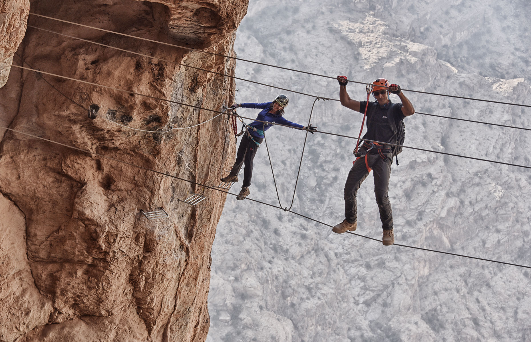 Alila Jabal Akhdar Via Ferrata climb (Image: Visit Oman) 