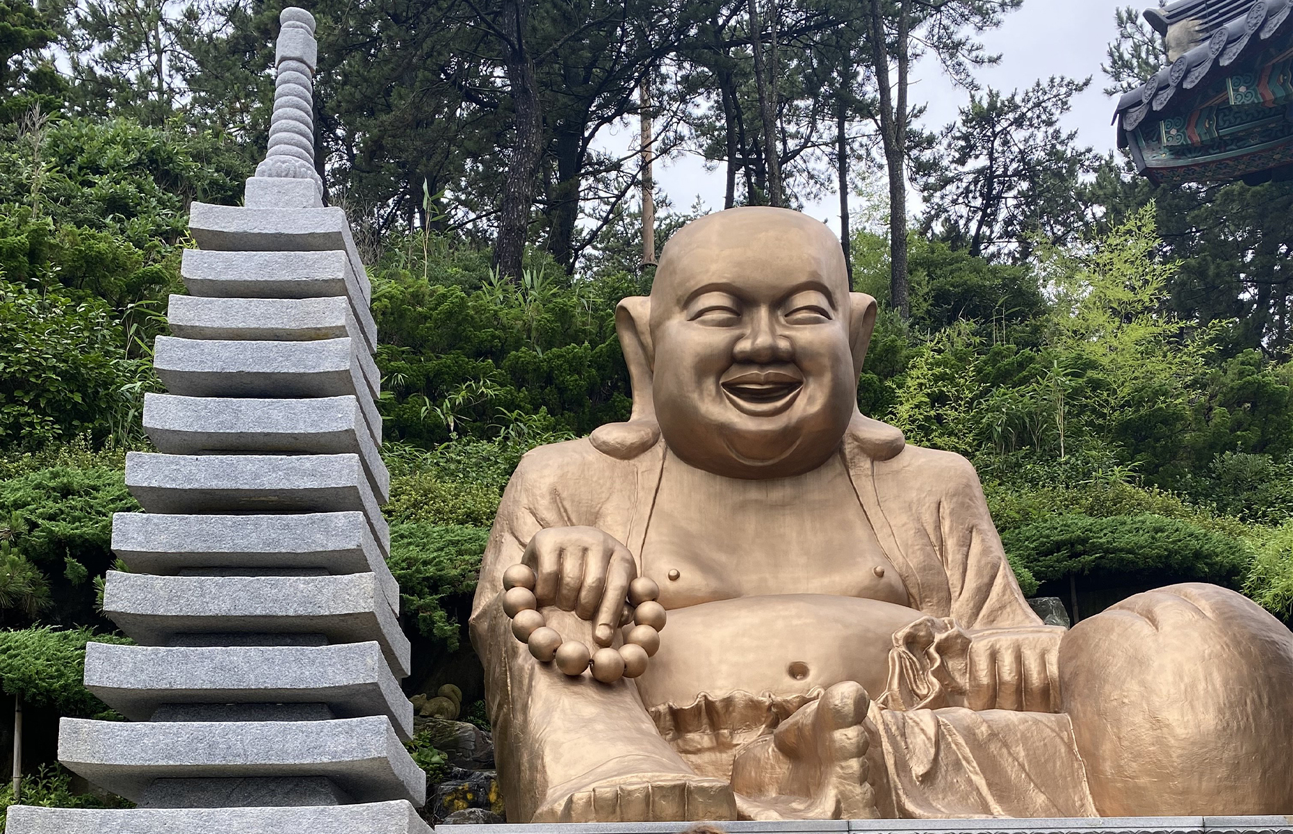 Gold Buddha in Busan, South Korea. (Image: Jo Kessel) 