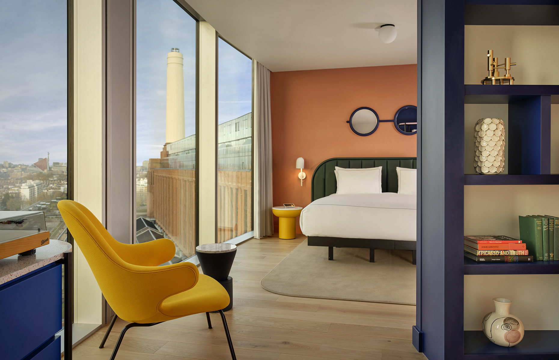 art-hotel bedroom view, Battersea, London. (Image: Courtesy of art'otel)