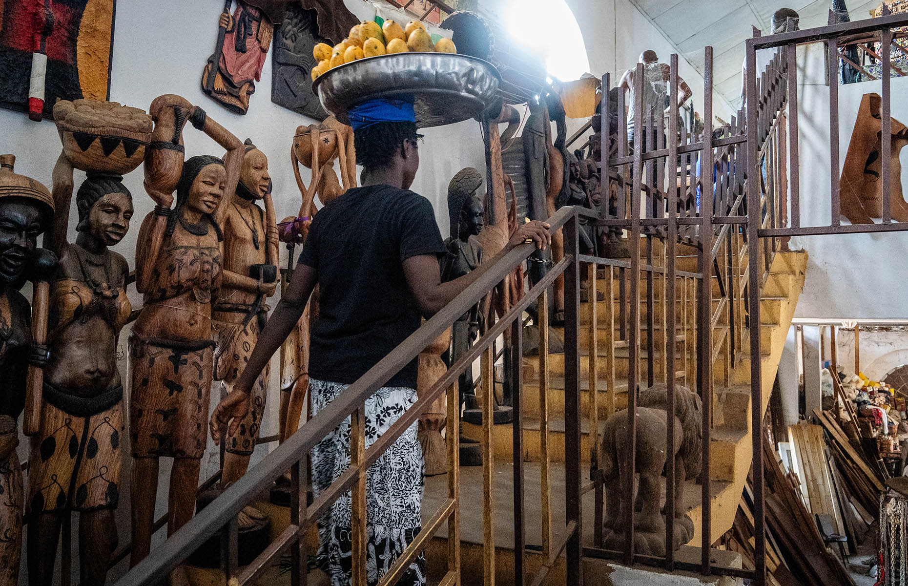 Souvenirs for sale in Big Market, Freetown (Peter Moore)