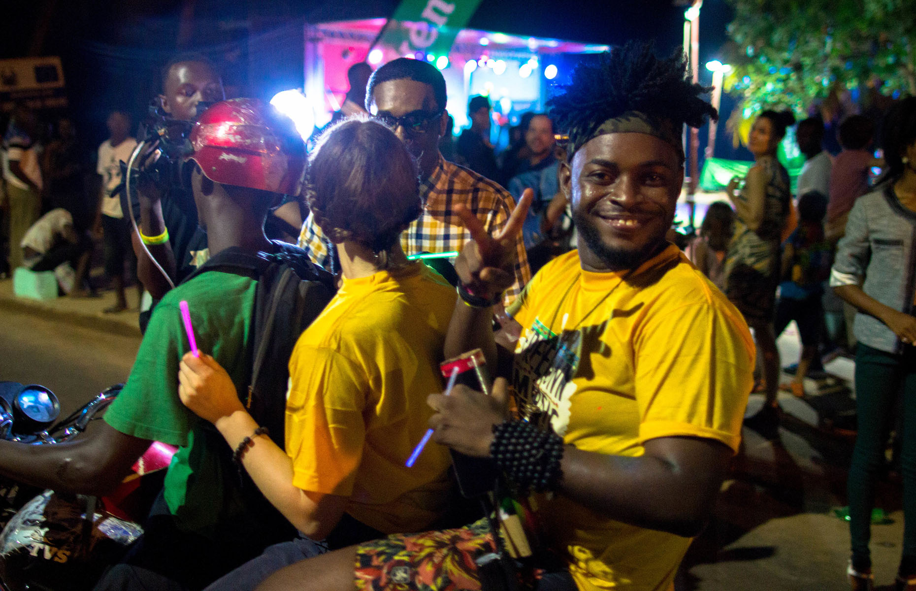 Revellers on the Lumley Beach strip (Courtesy of Freetown Music Festival)