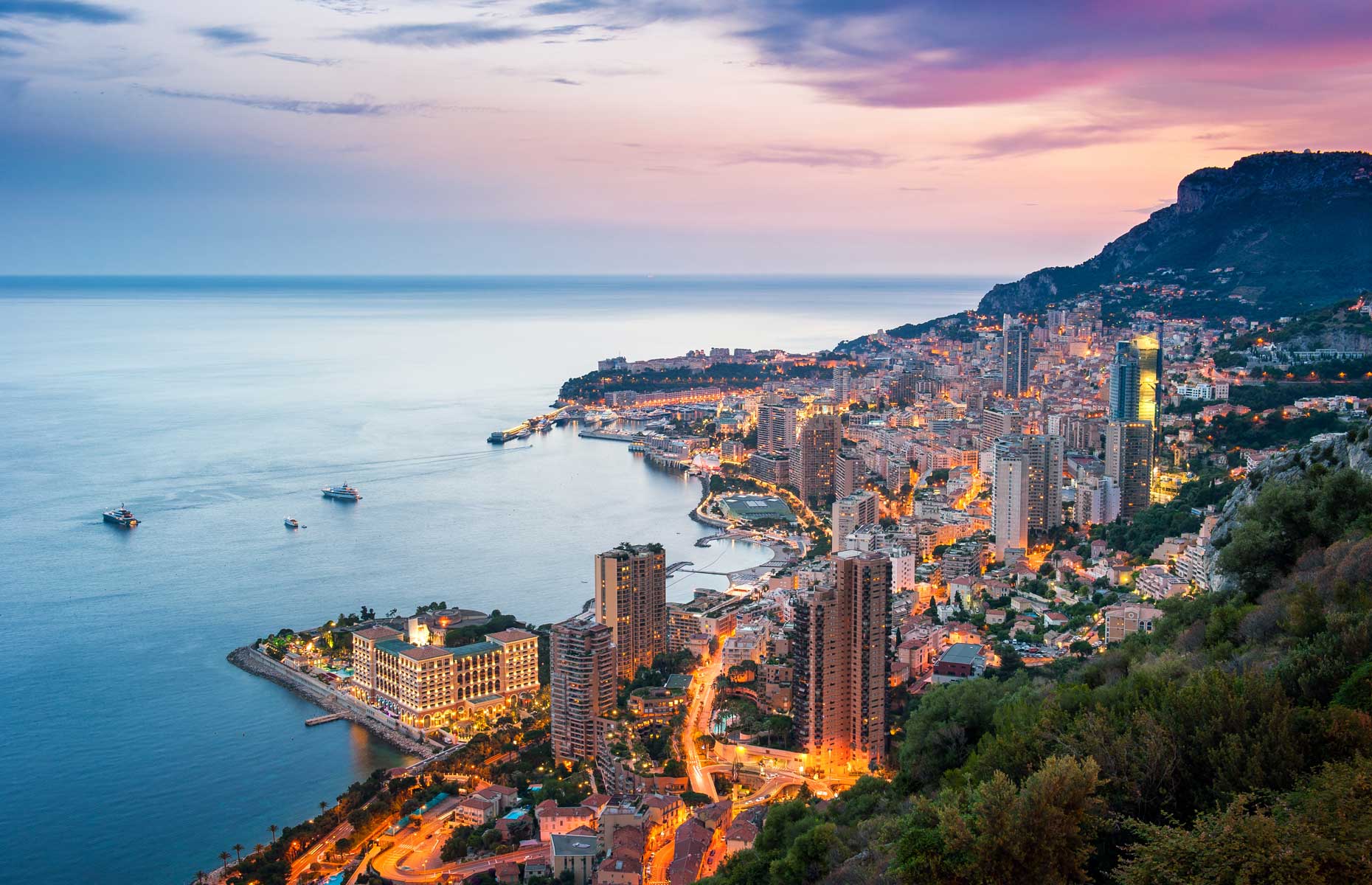 Monaco skyline in the evening (Image: Damiano Mariotti/Shutterstock)
