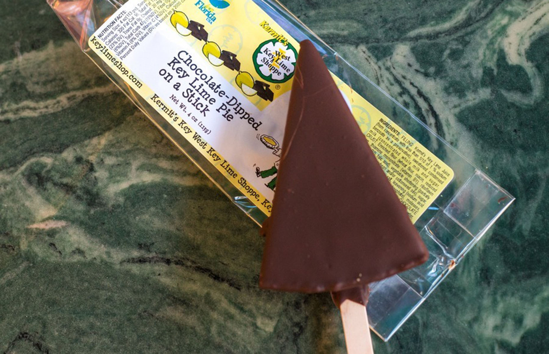 Key Lime Pie dipped in chocolate at Kermit's (Image: Kermit's Key West Key Lime Shoppe/Facebook)