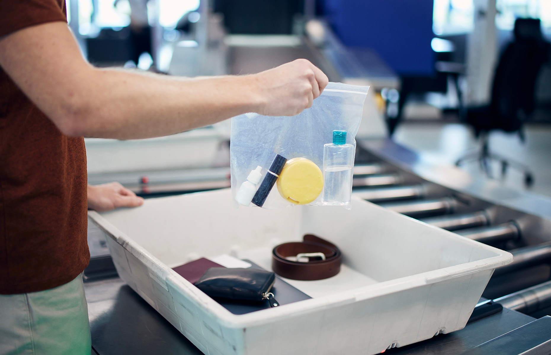 Items in tray for airport security (Image: Jaromir Chalabala/Shutterstock)