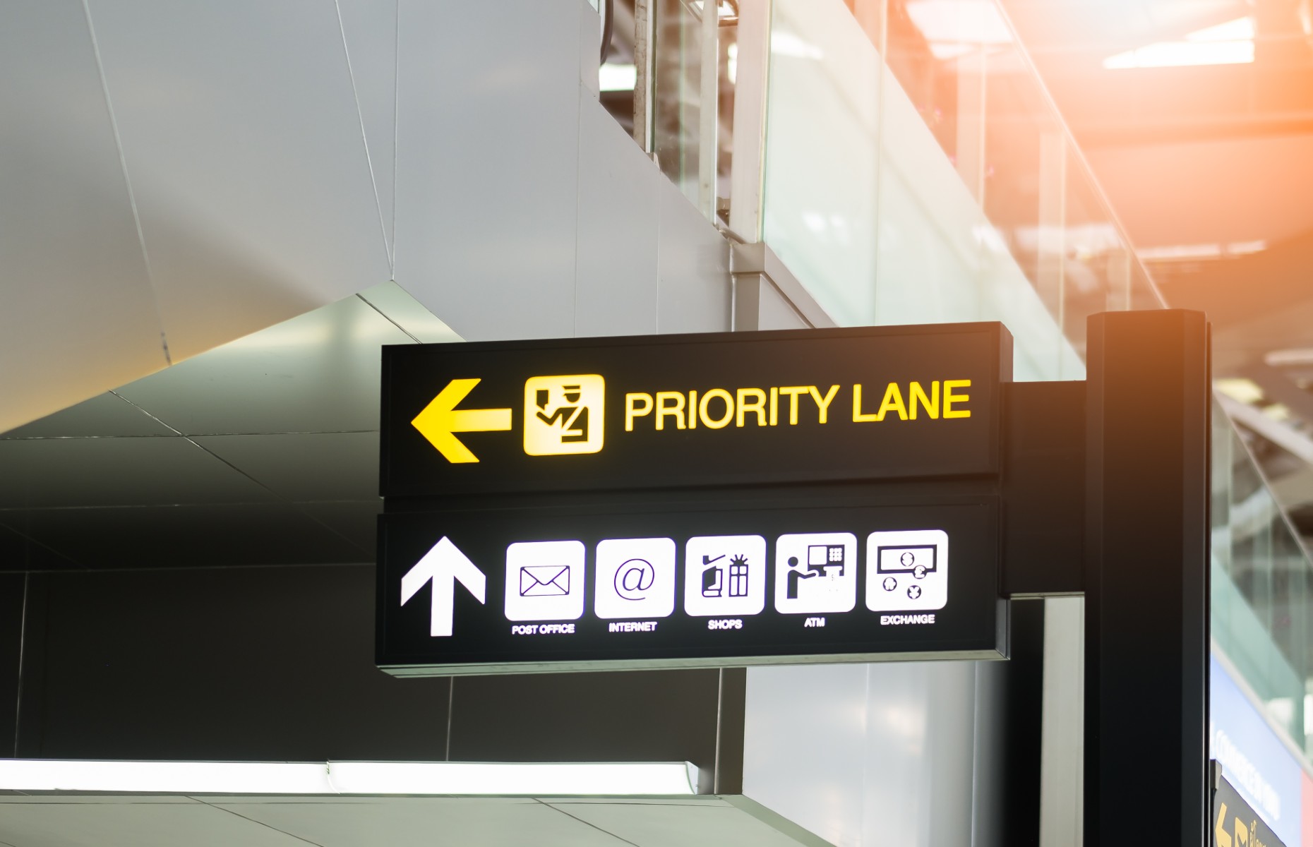 Priority boarding sign (Image: Thaspol Sangsee/Shutterstock)