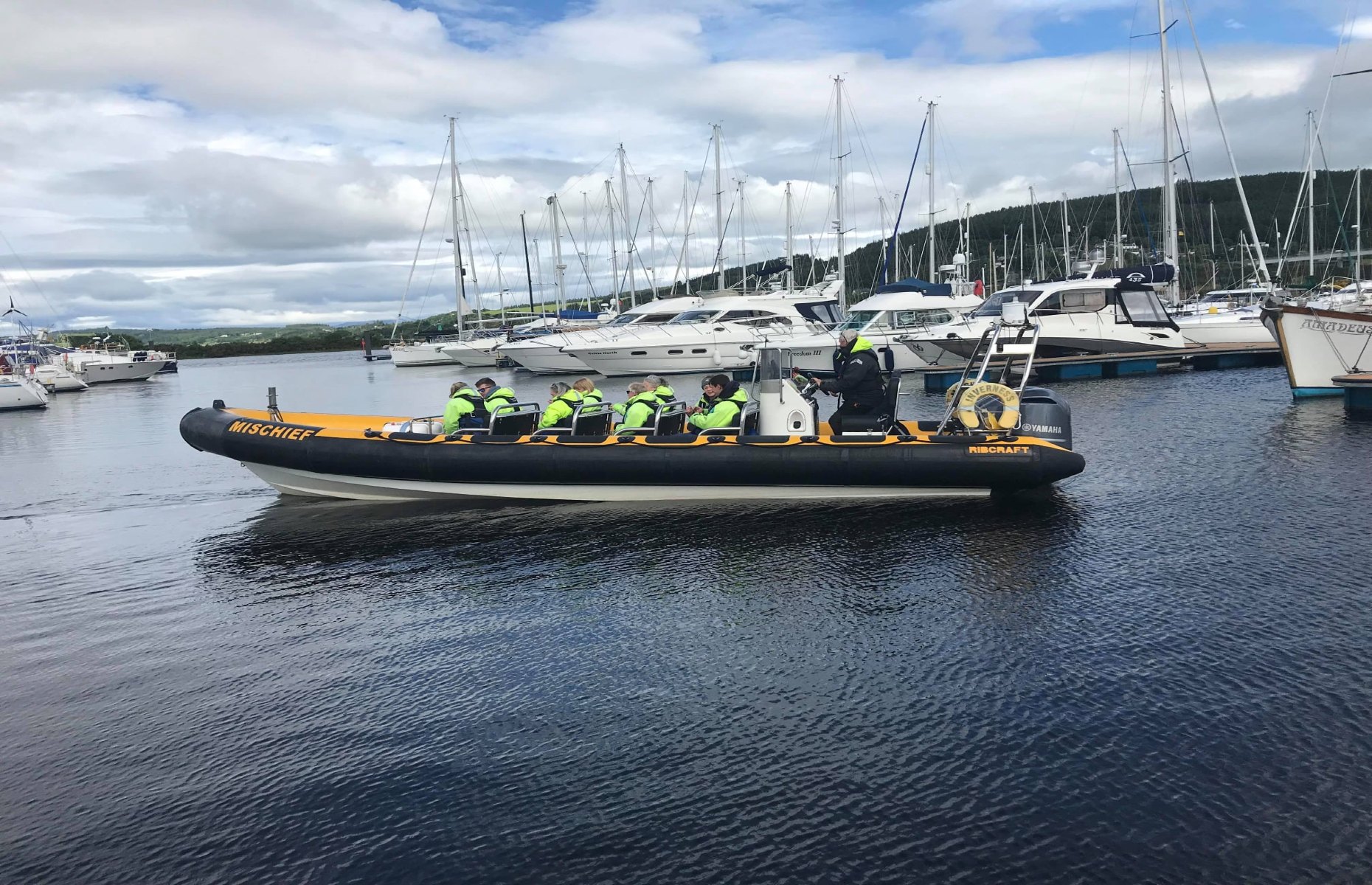 Mischief boat gliding over the water (Image: Dolphin Spirit Inverness/Facebook)