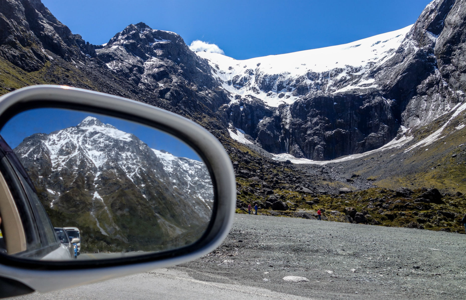 driving through mountains