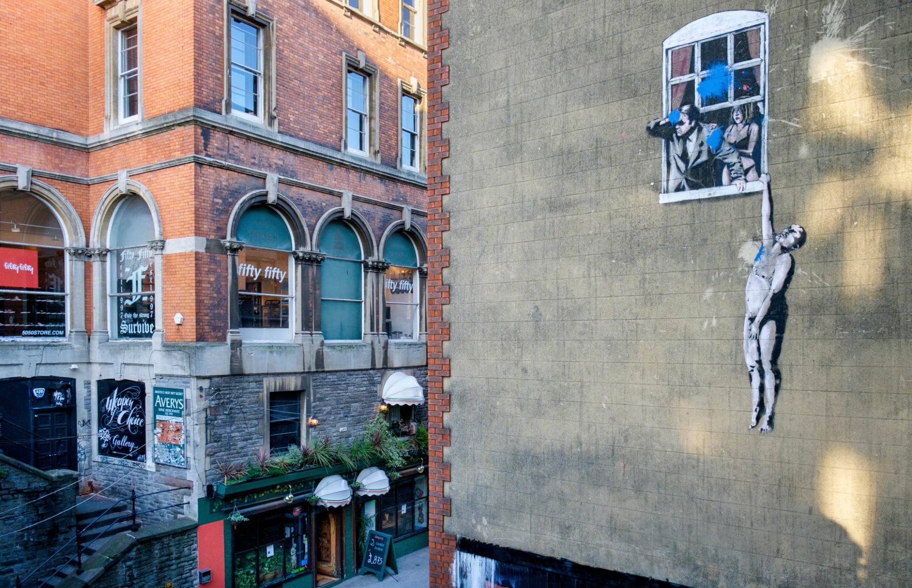 Banksy street art, Bristol, England (Image: lynchpics/Alamy Stock Photo)