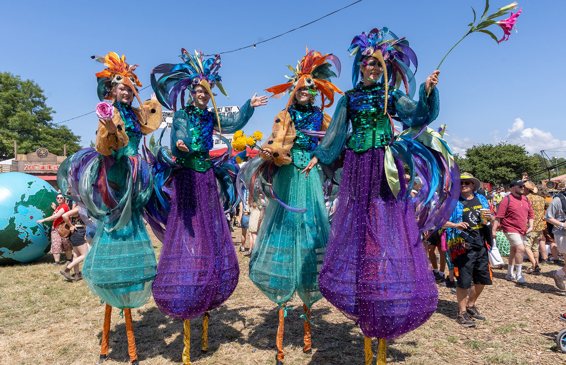 Circus performers at Glastonbury