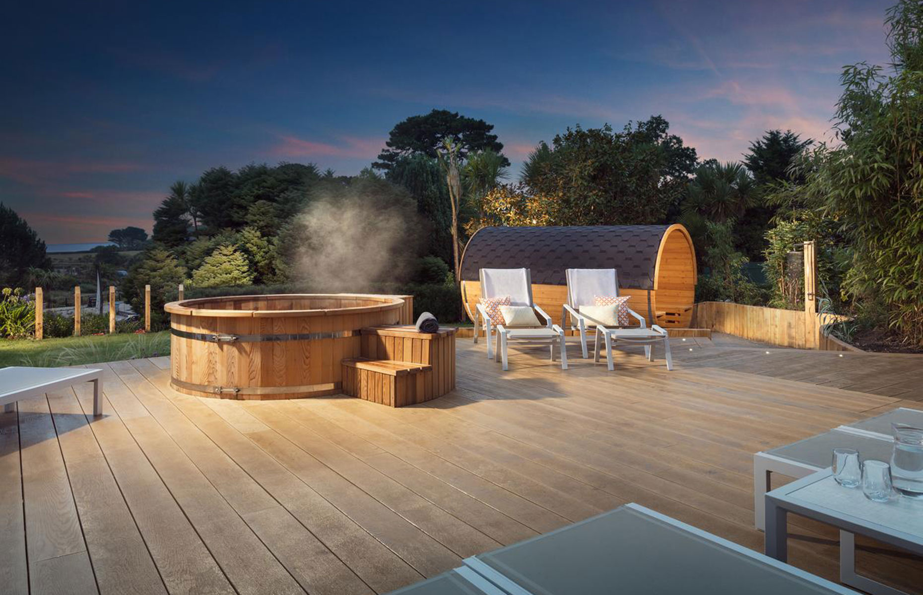 Hot tub at the St Michaels Resort, Falmouth, Cornwall