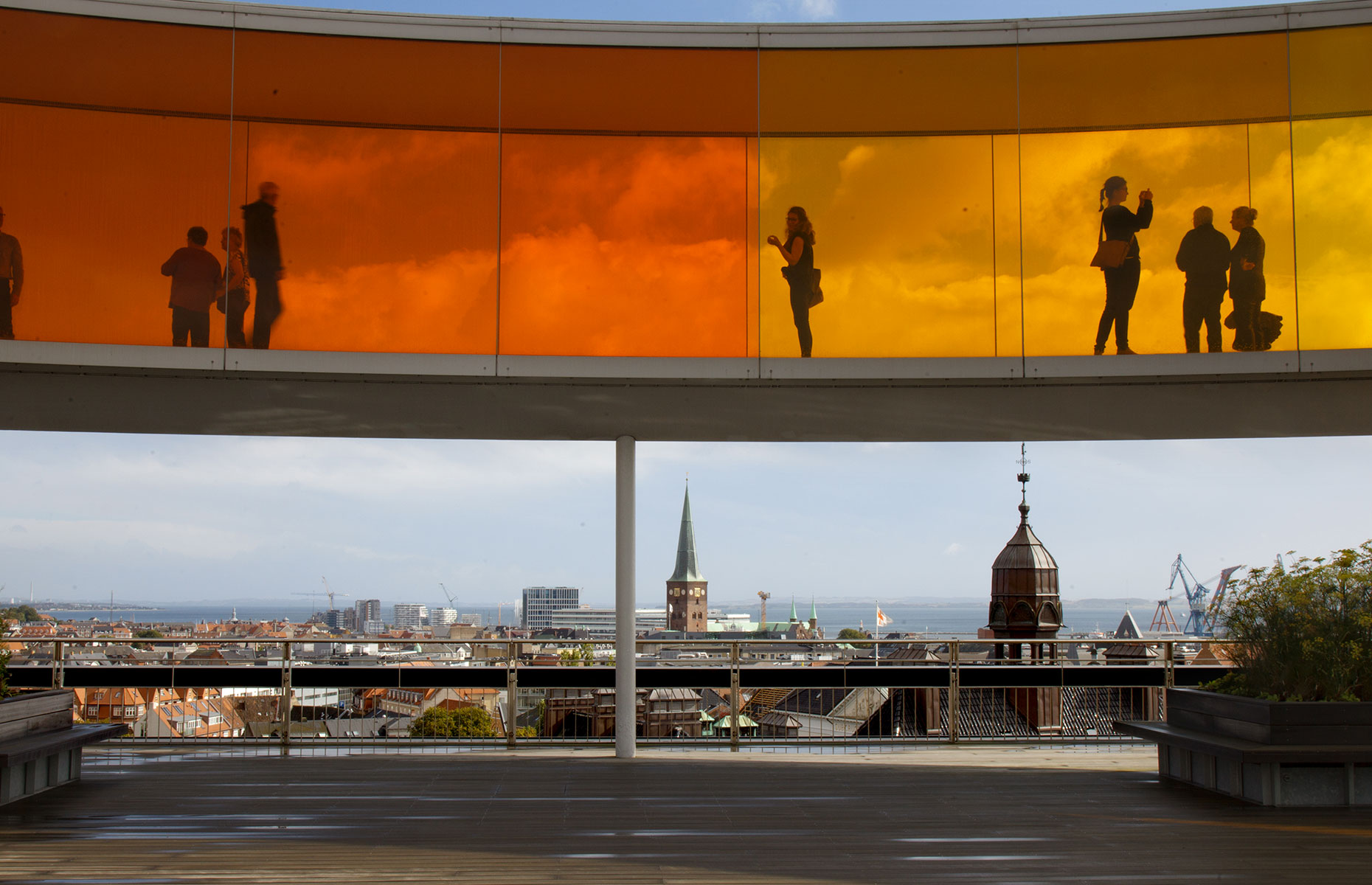 The Rainbow Walk, with city views, Aarhus