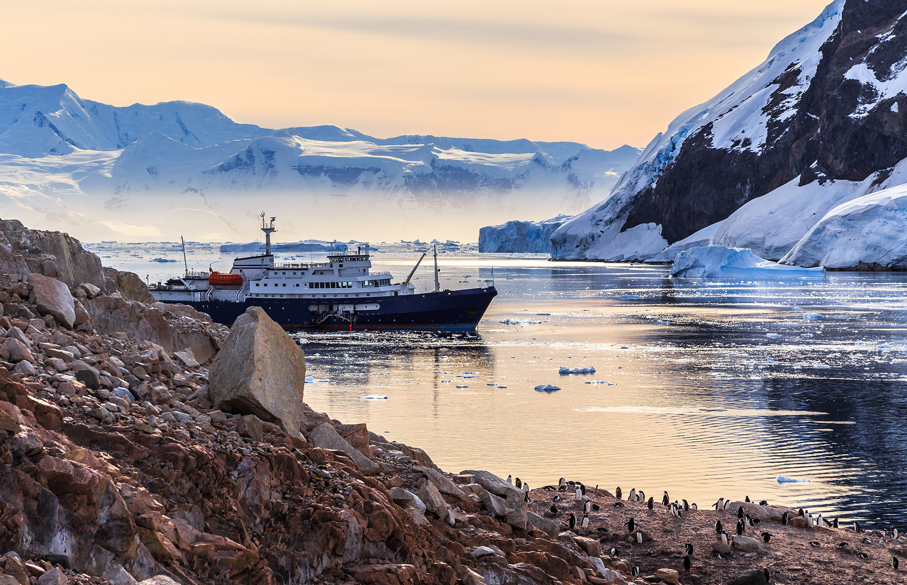 Cruise ship in Antarctica