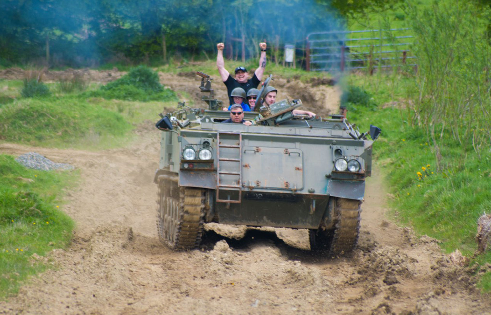 Ride in a tank at the Irish Military museum, Boyne Valley, Ireland