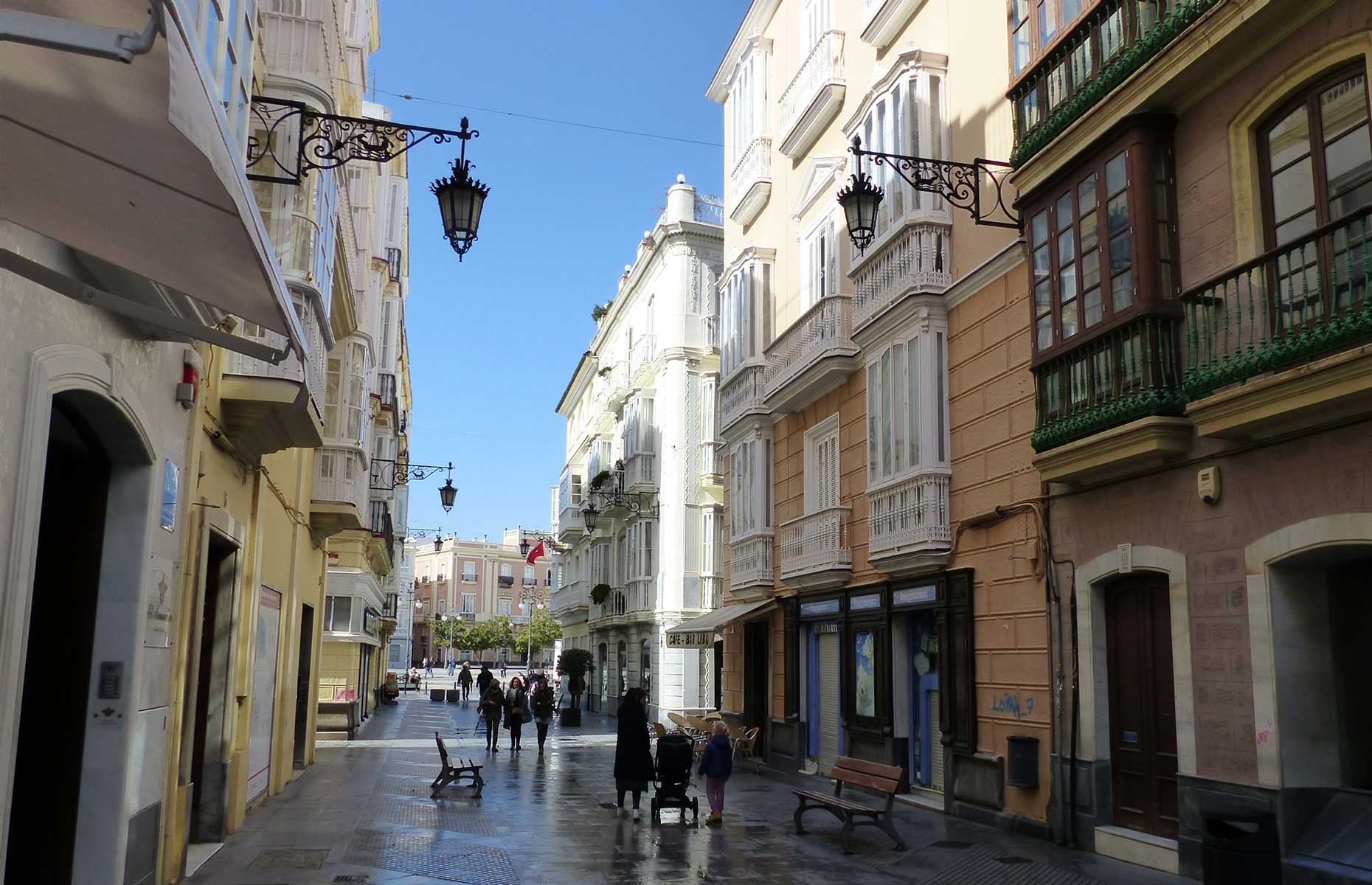 Winding streets of Cadiz Spain