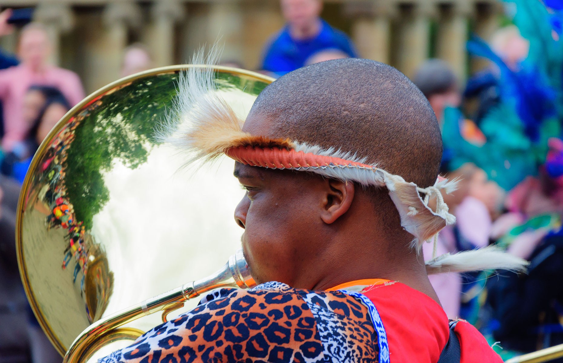 The jazz and blues festival on Grassmarket, Edinburgh