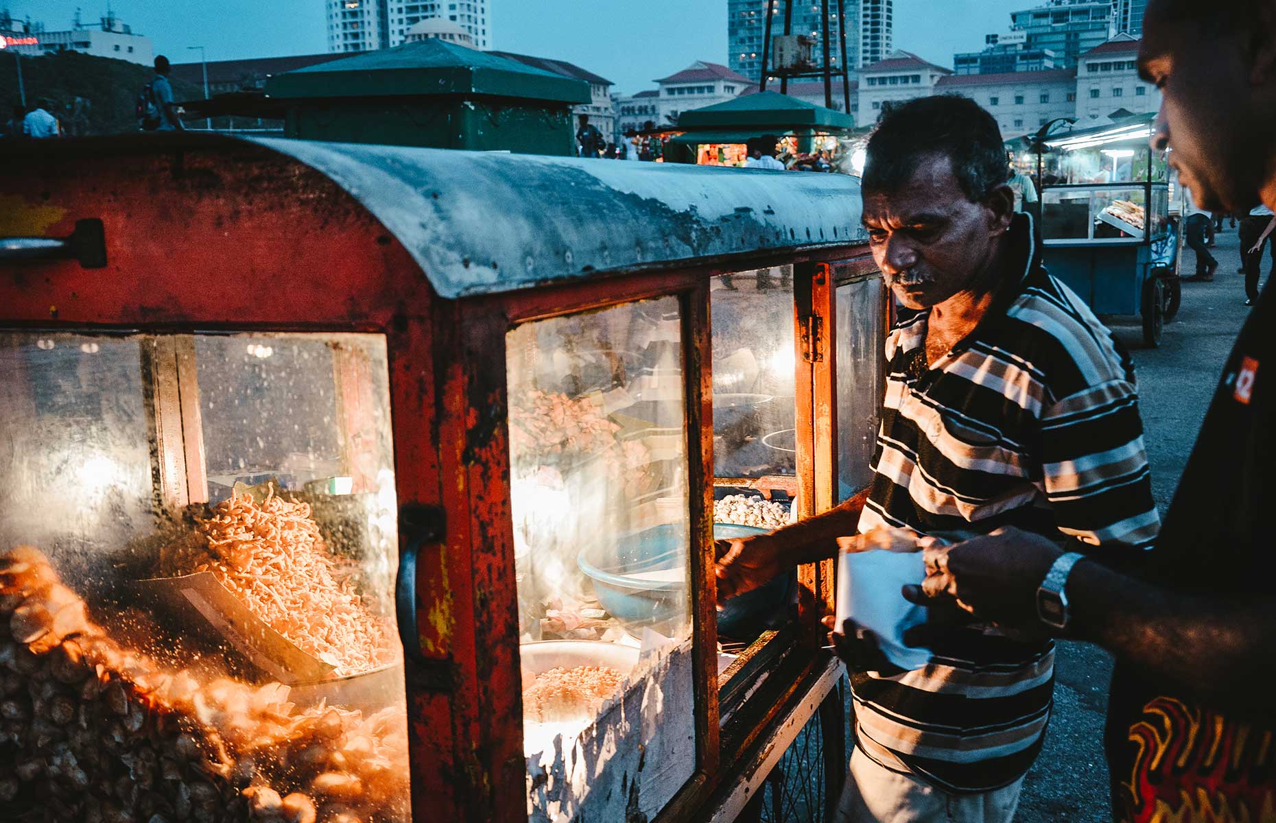 Street sellers on Galle Face Green, Colombo