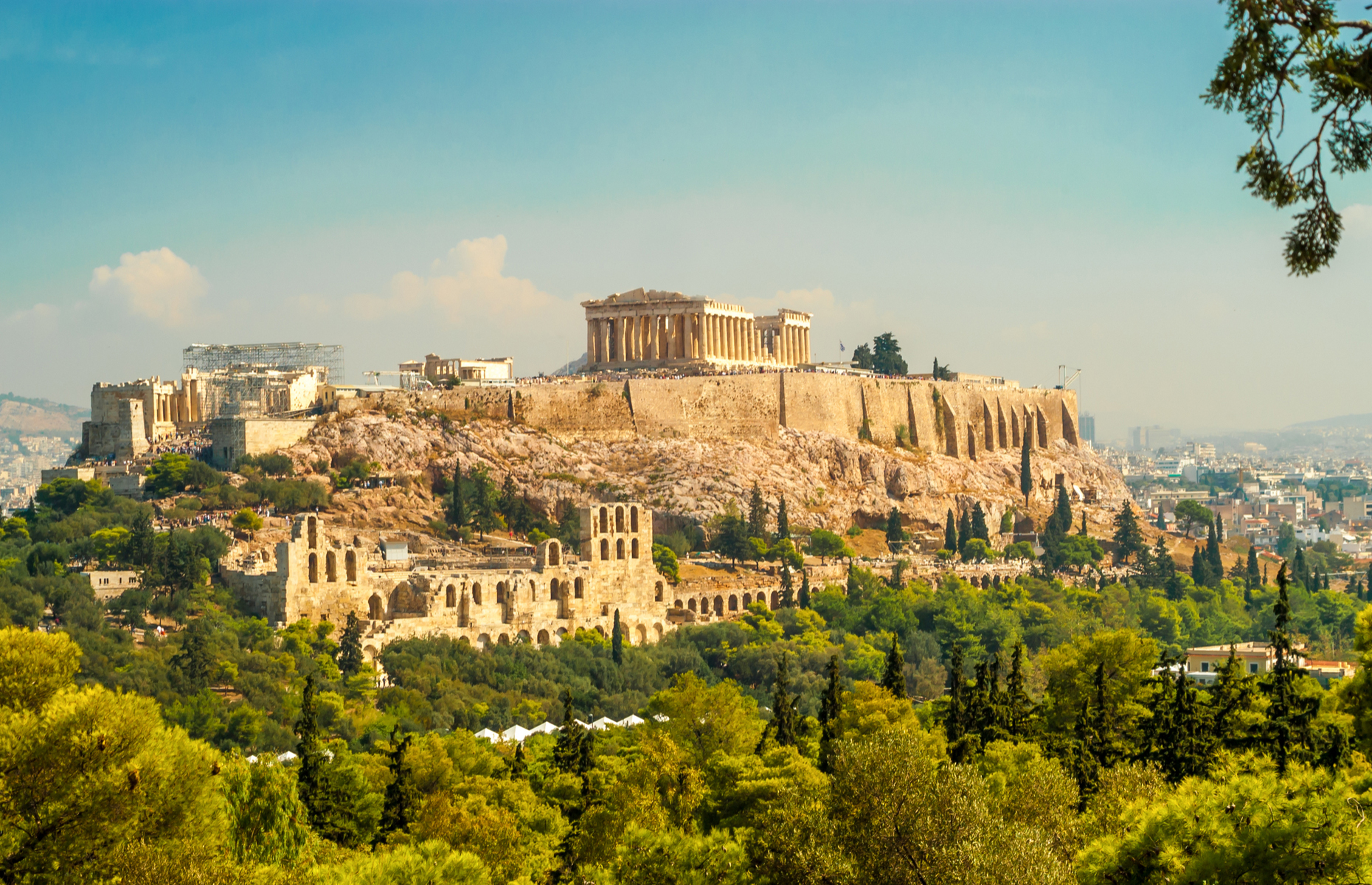 View of Athens acropolis in Greece