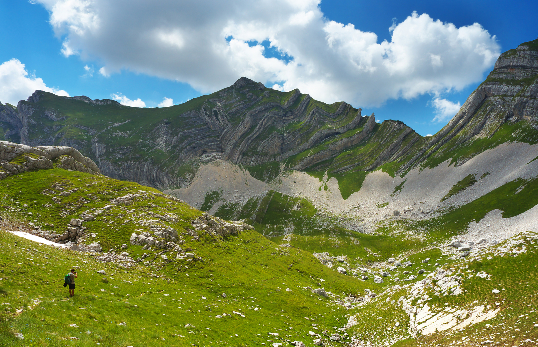 Colourful passes mountains