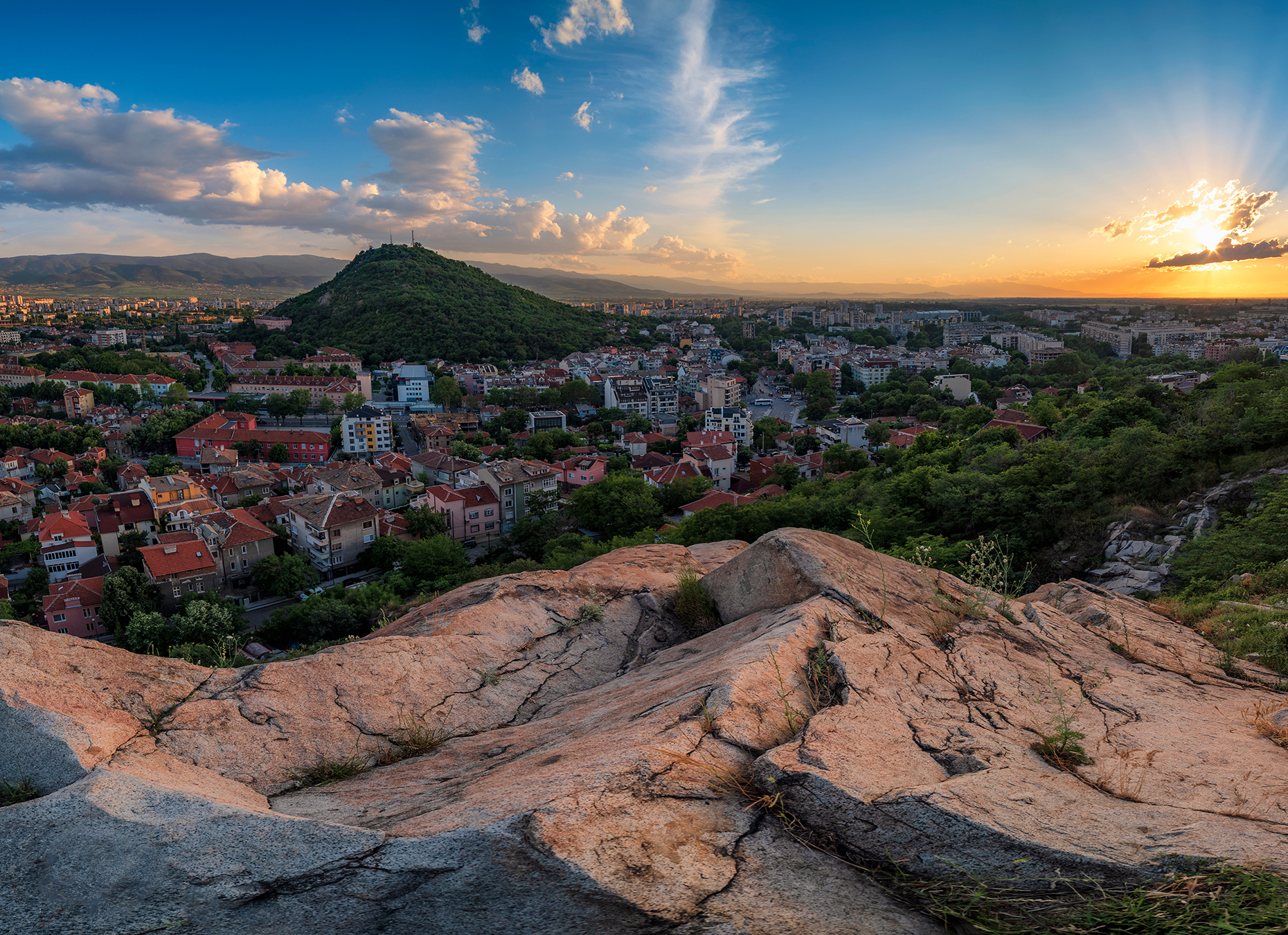 Plovdiv at sunset