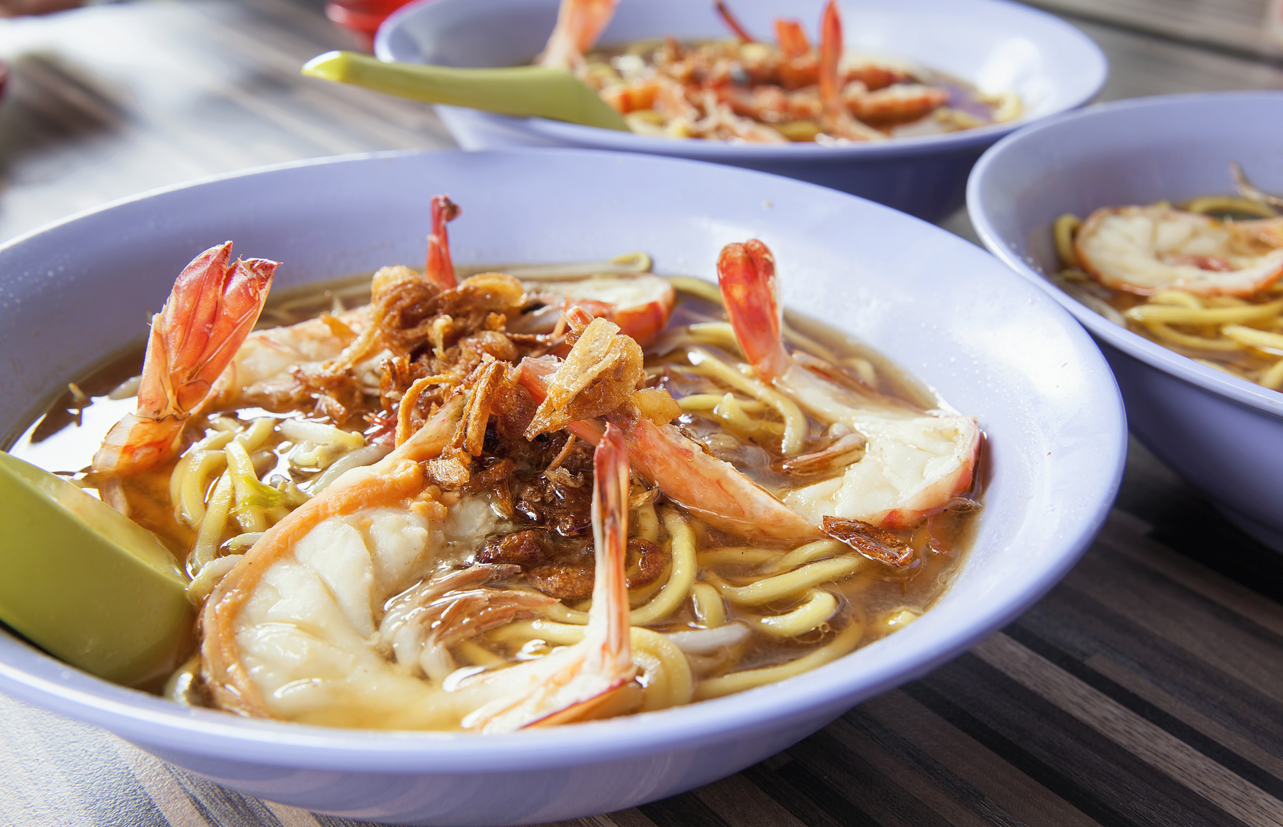 Prawn noodles street food