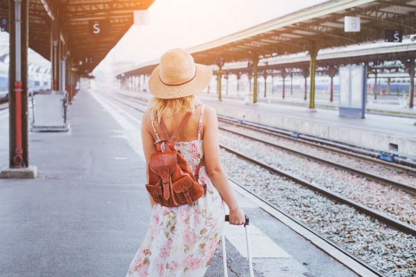 Woman waiting on a platform