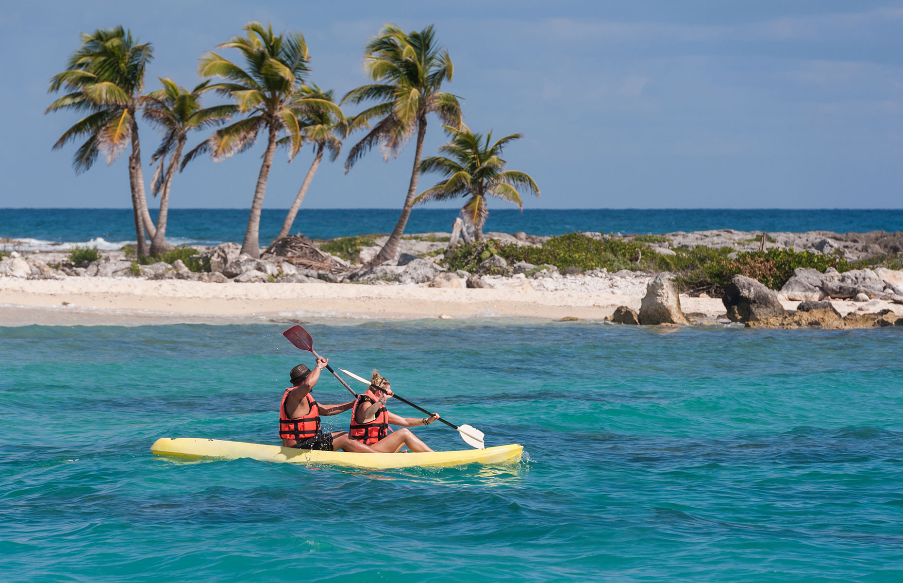 Kayaking in the Caribbean Sea