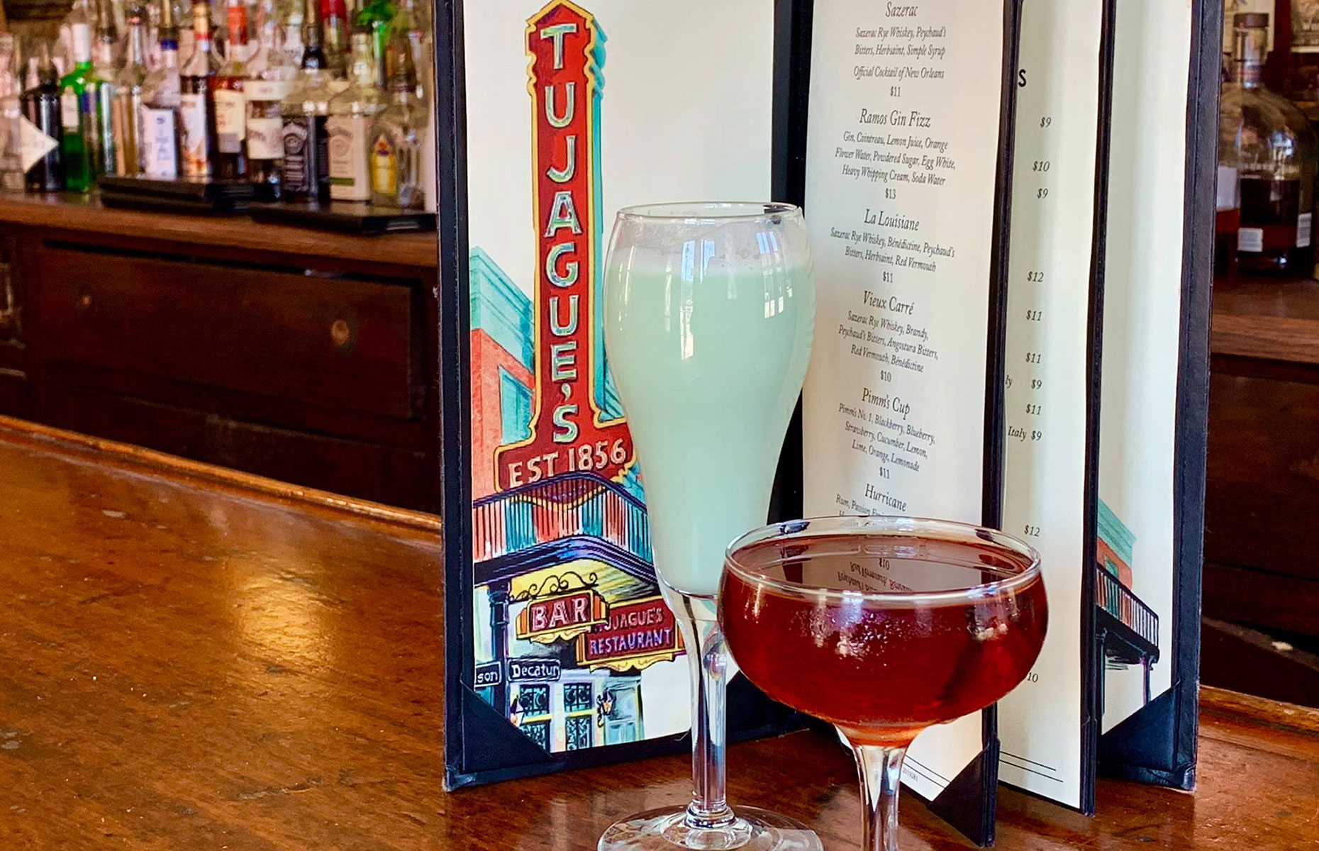 Grasshopper cocktail at Tujagues in New Orleans (Image: Tujagues Restaurant/Facebook)