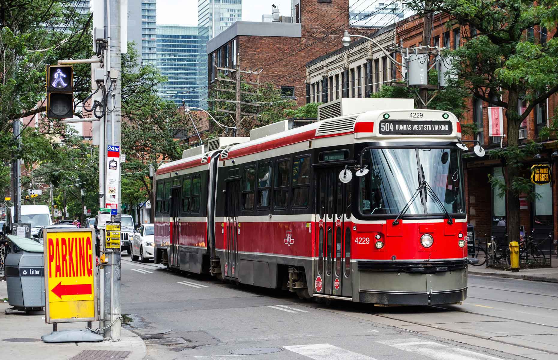 A streetcar in Toronto