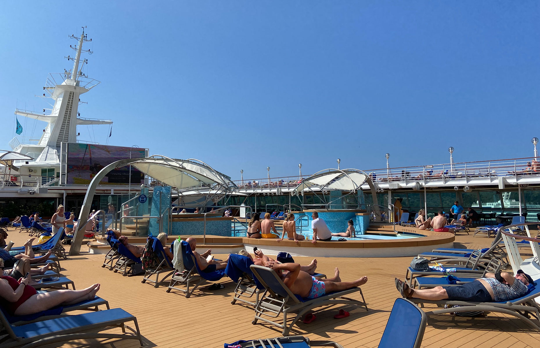 Pool deck on Marella Explorer, what it's like to go on a cruise in 2022 (Image: Courtesy of Nick Dalton)